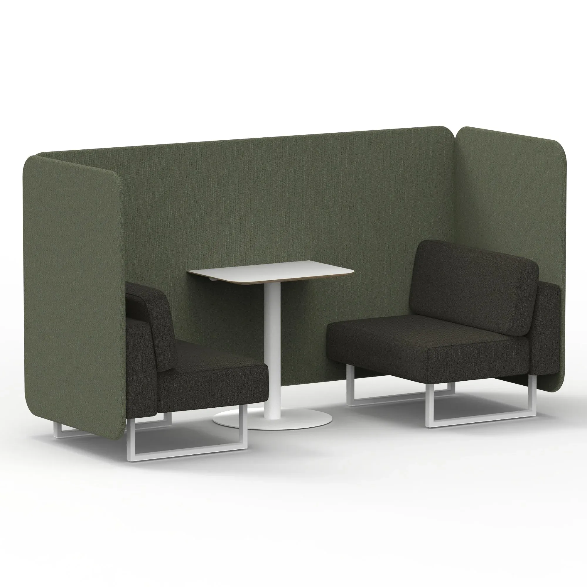 Brixworth Bench Booth With White Table In Two Tone