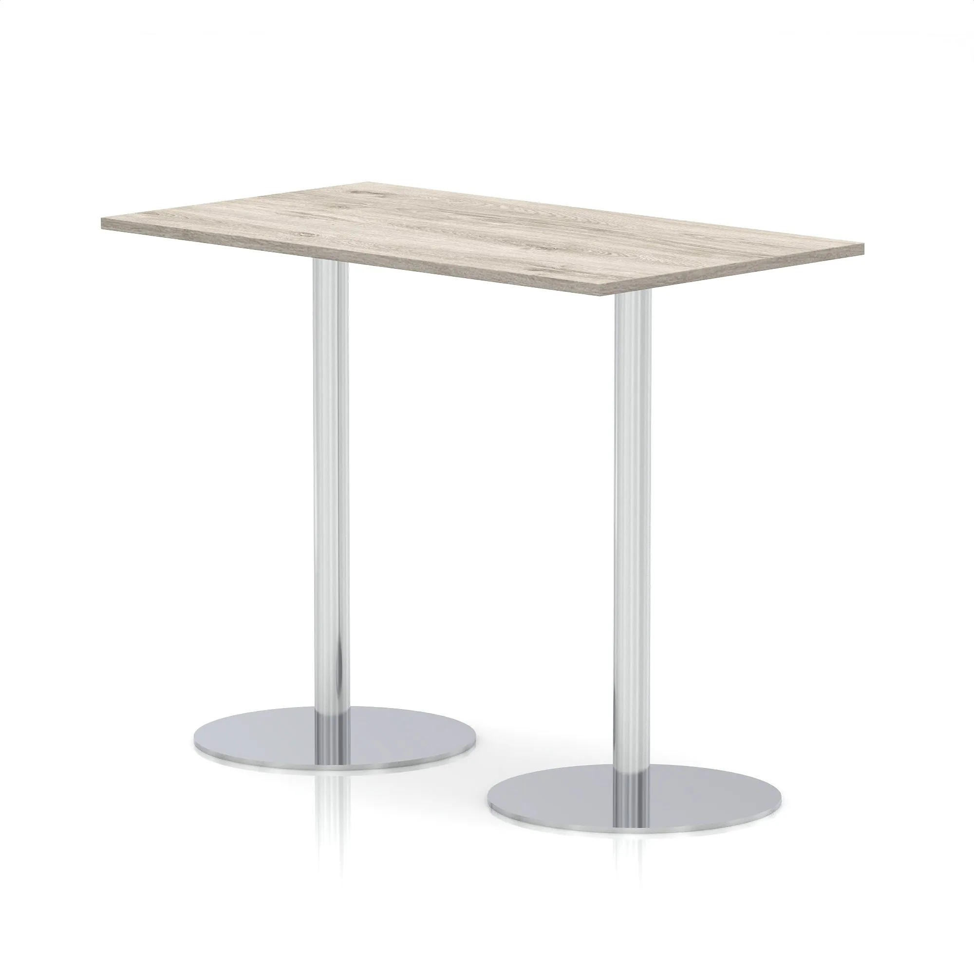 Italia Rectangular Poseur Table Silver Leg