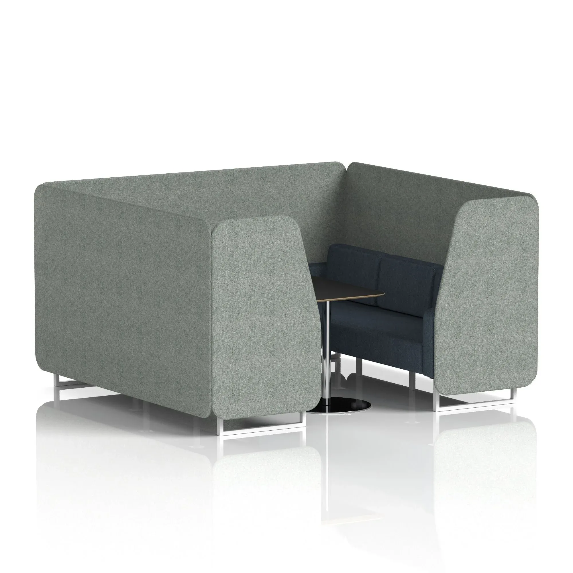Brixworth Booth With Black Table In Two Tone