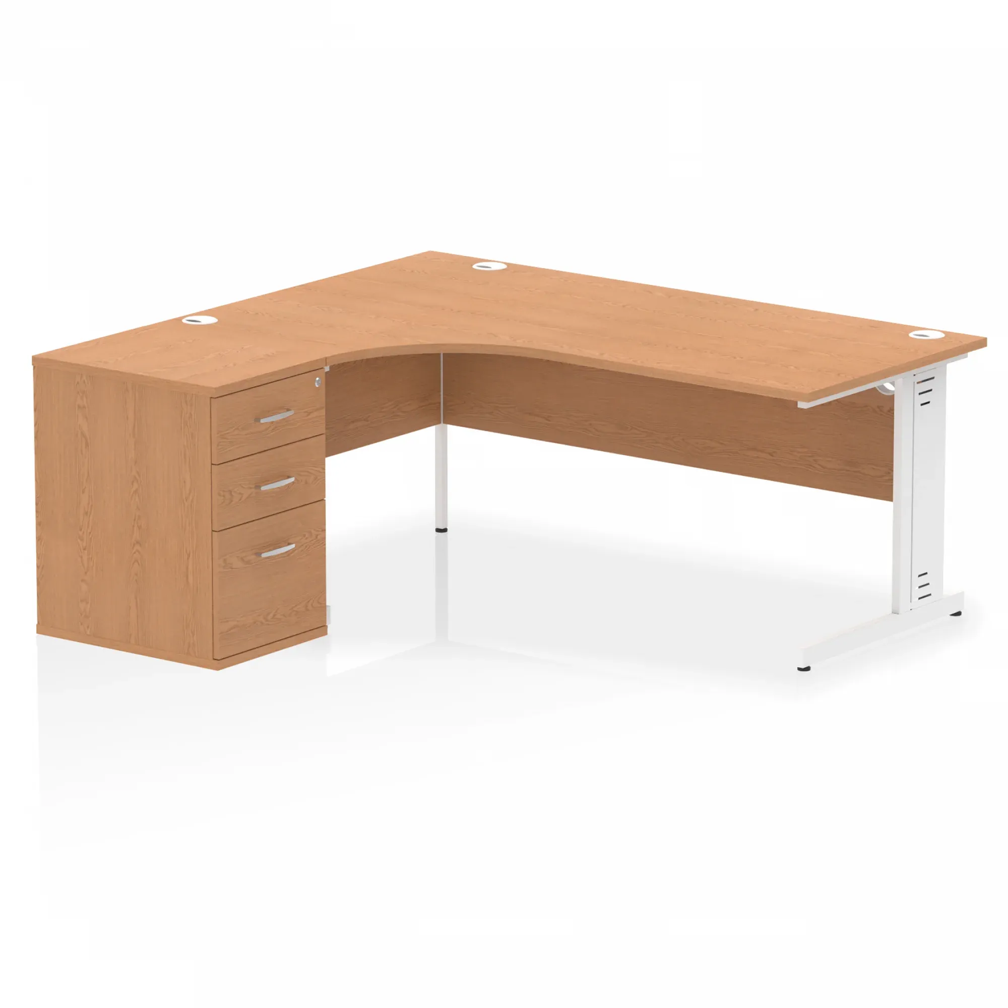 Impulse 1800mm Cable Managed Left Crescent Desk Workstation
