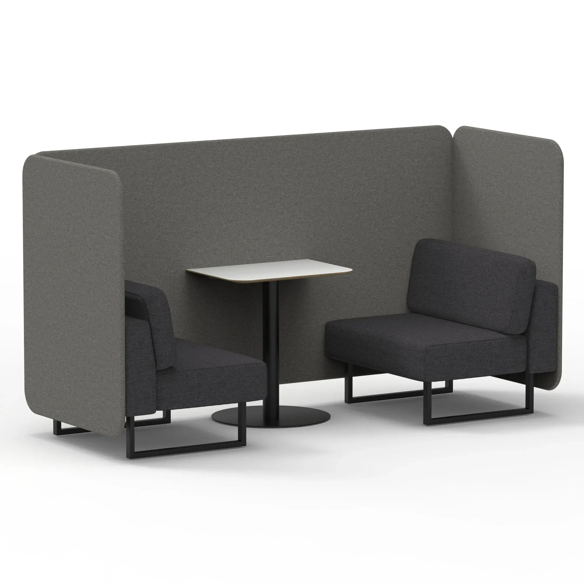Brixworth Bench Booth With White Table In Two Tone