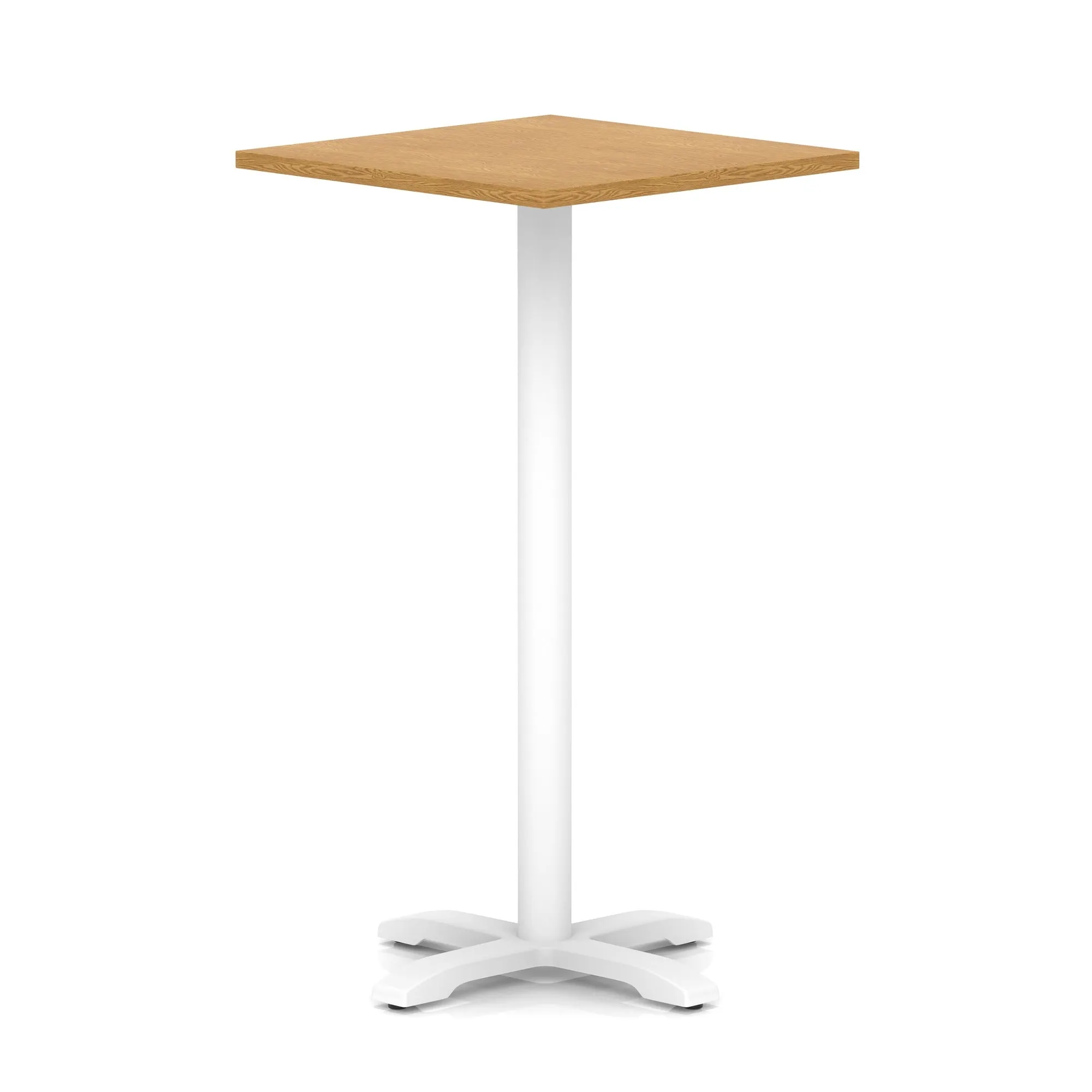 EE - Italia Square Poseur Table With Cross Base White Leg