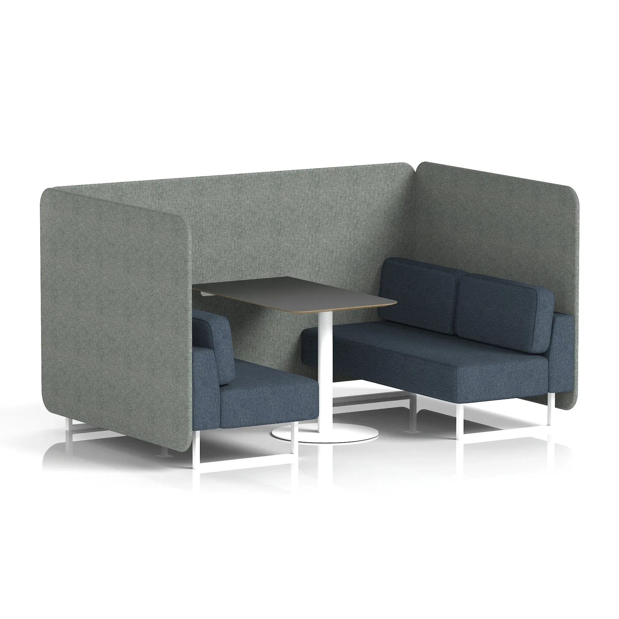 EE - Brixworth Bench Booth With Black Table In Two Tone