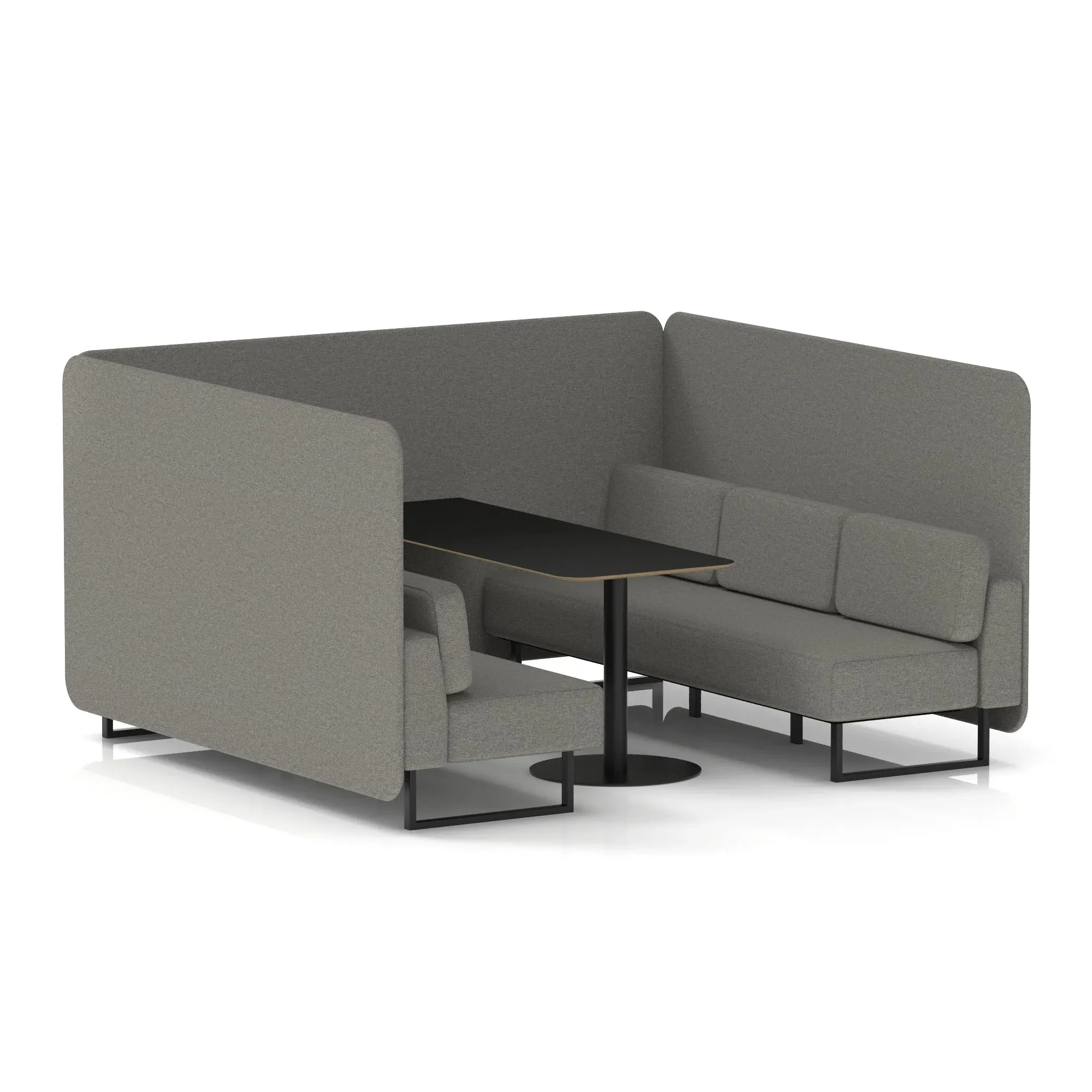 Brixworth Bench Booth With Black Table In Single Tone