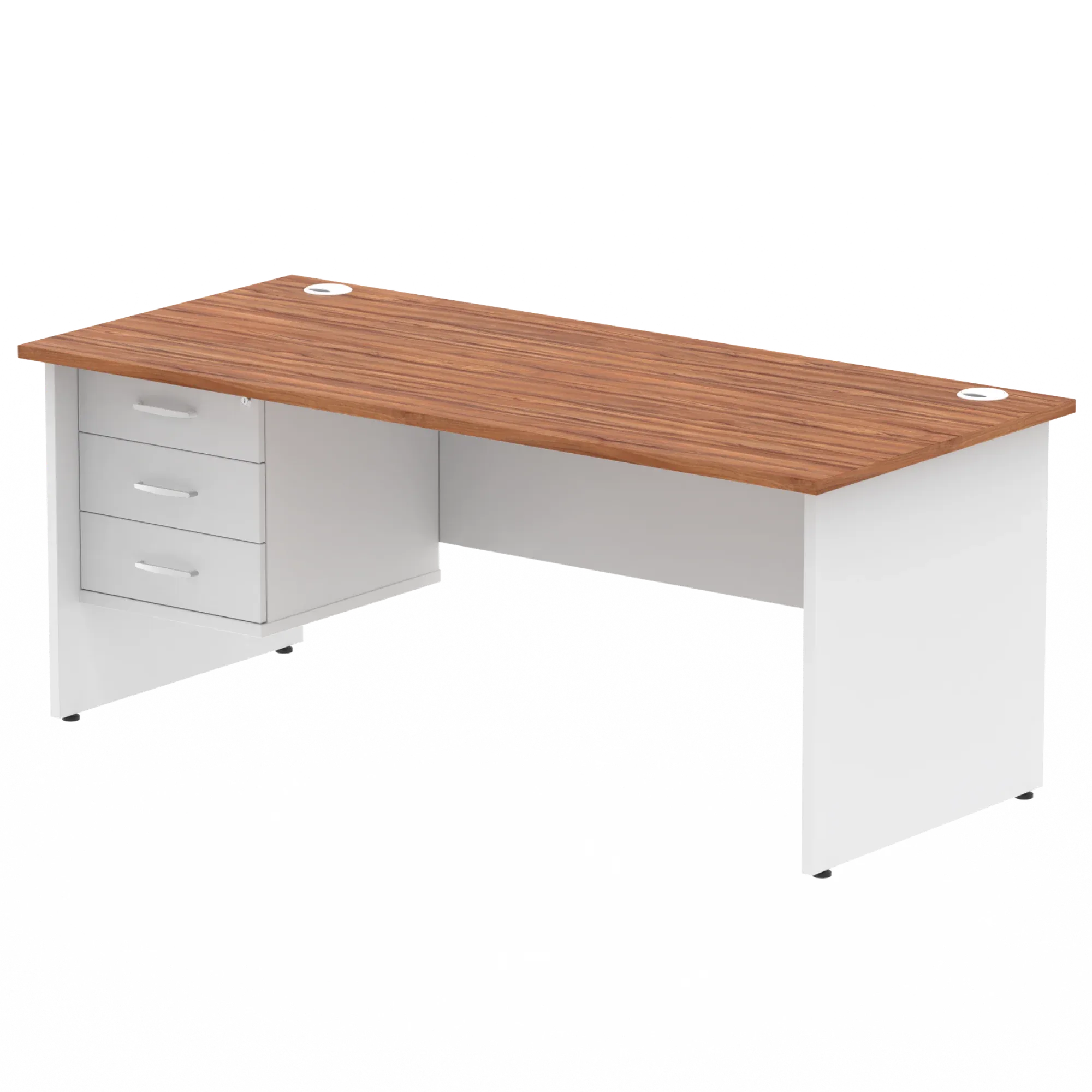Impulse 1800mm Panel End Straigh Desk With Single Fixed Pedestal