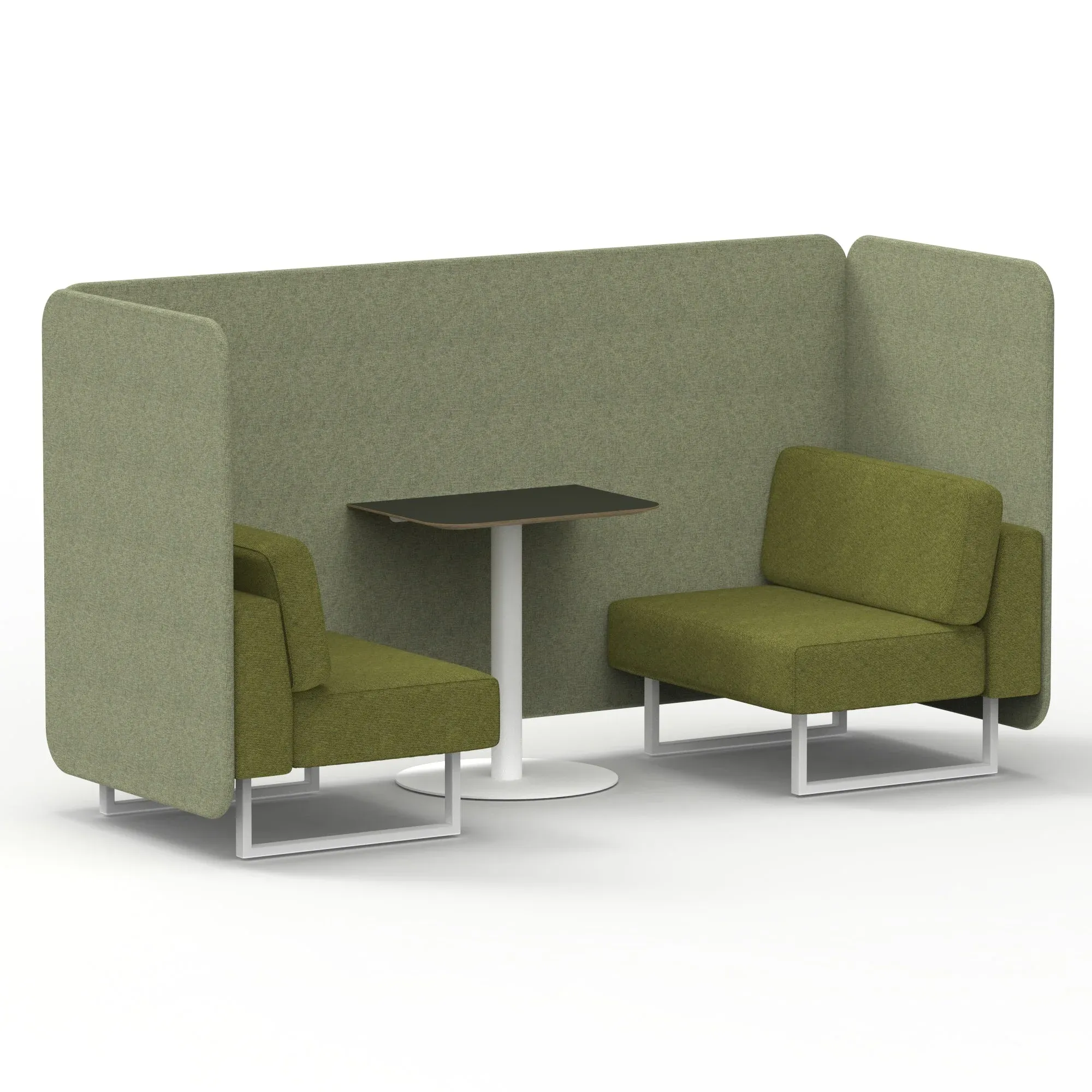 Brixworth Bench Booth With Black Table In Two Tone