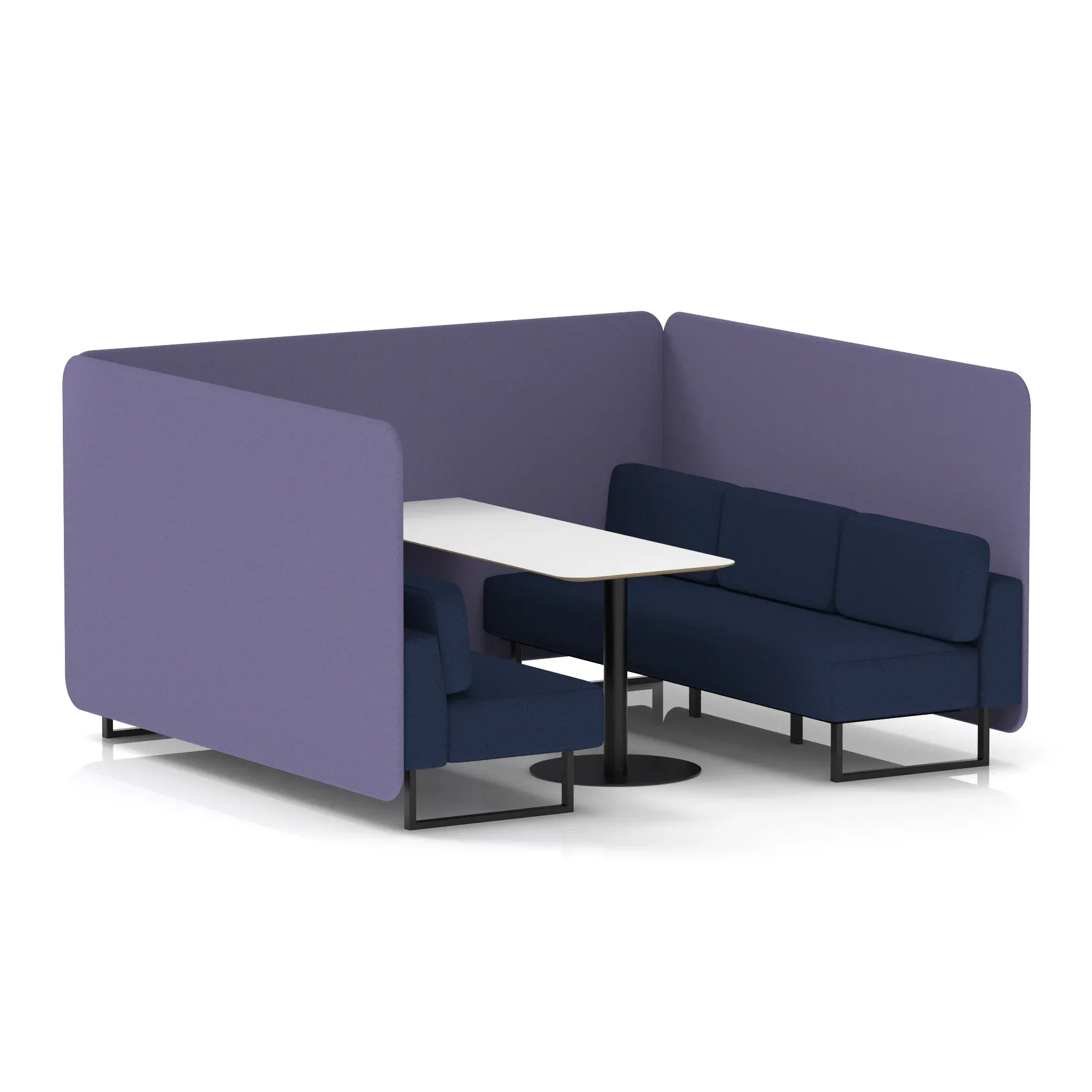 Brixworth Bench Booth With White Table In Two Tone