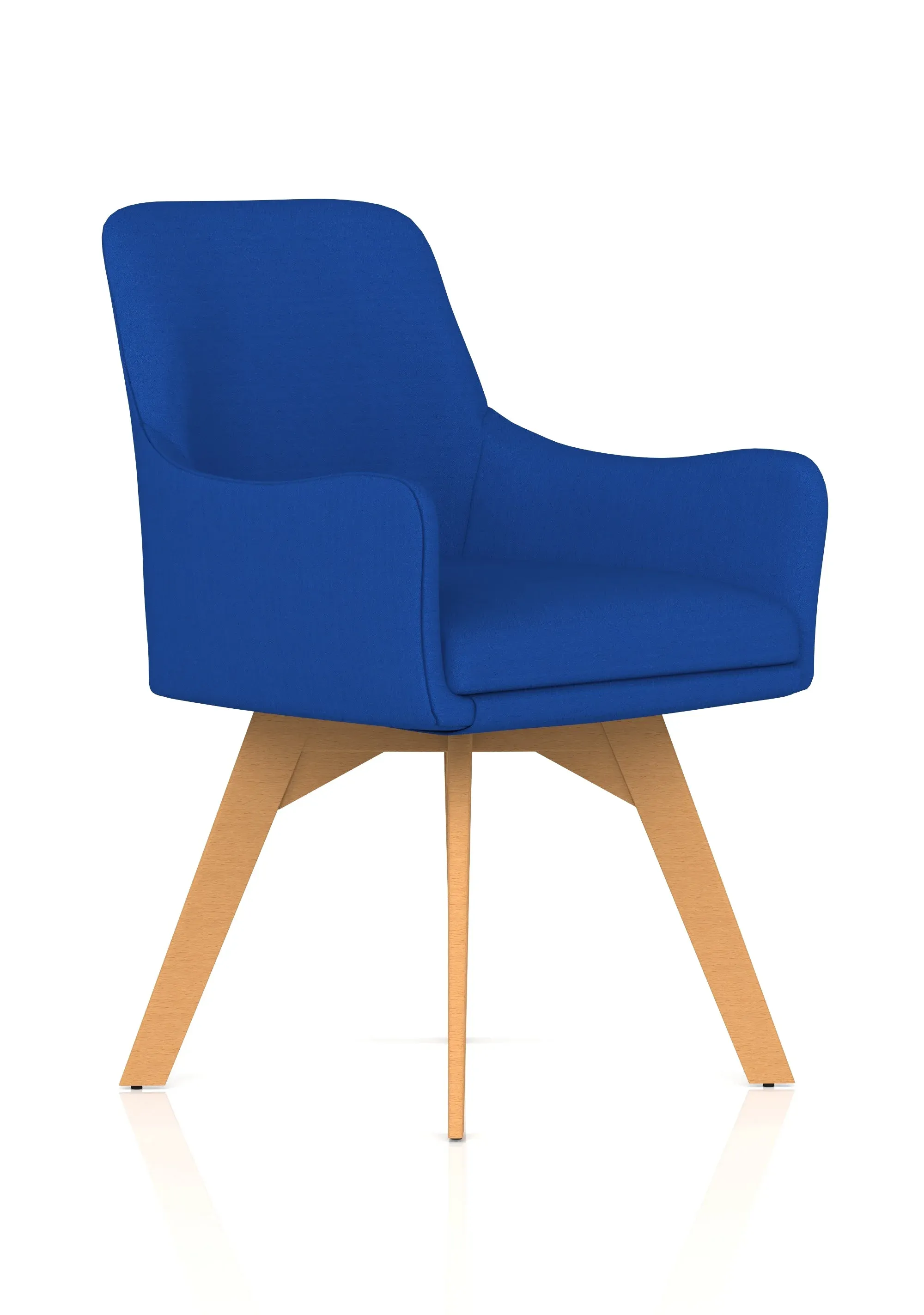 Carmen Grey Fabric Wooden Leg Visitor Chair