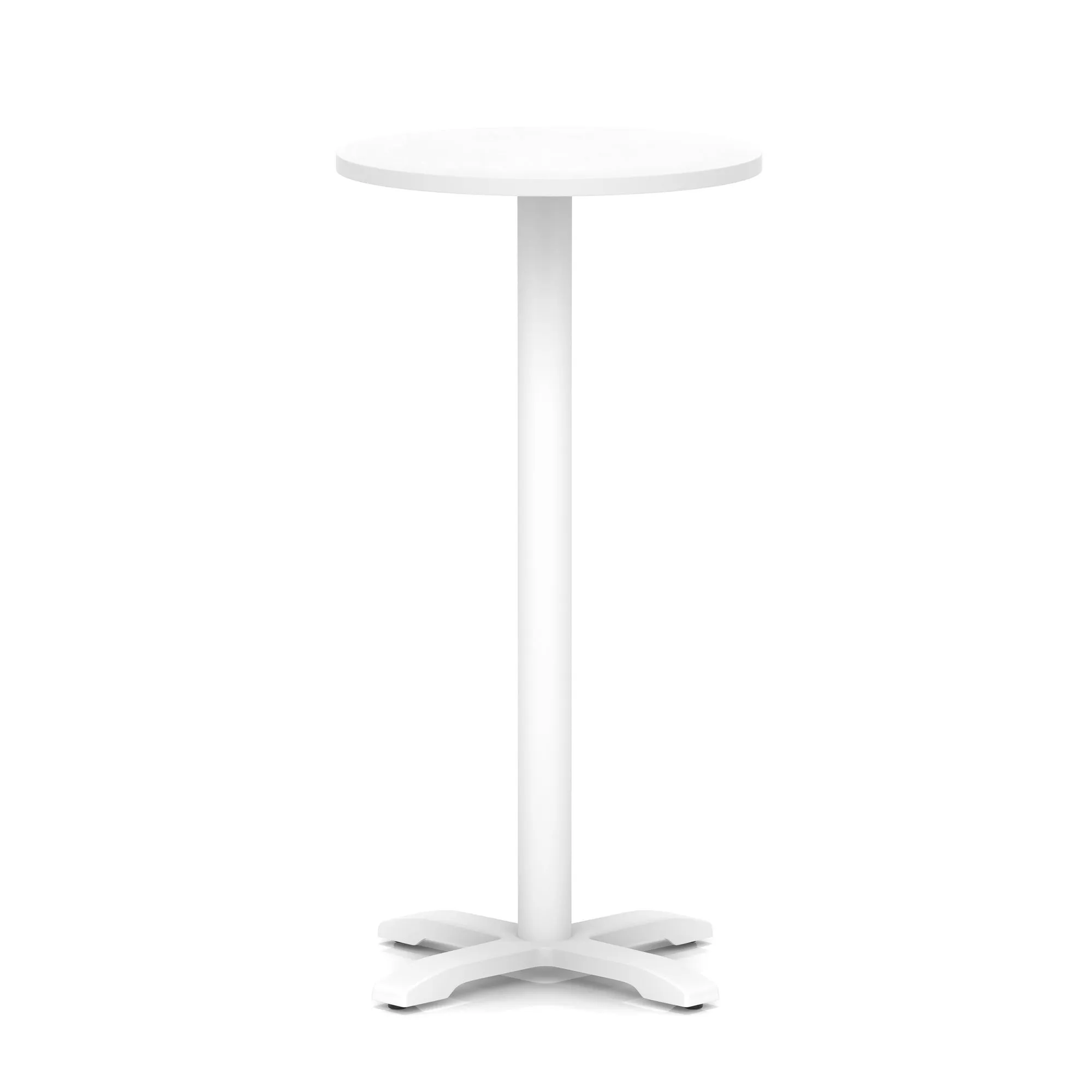EE - Italia Round Poseur Table With Cross Base White Leg