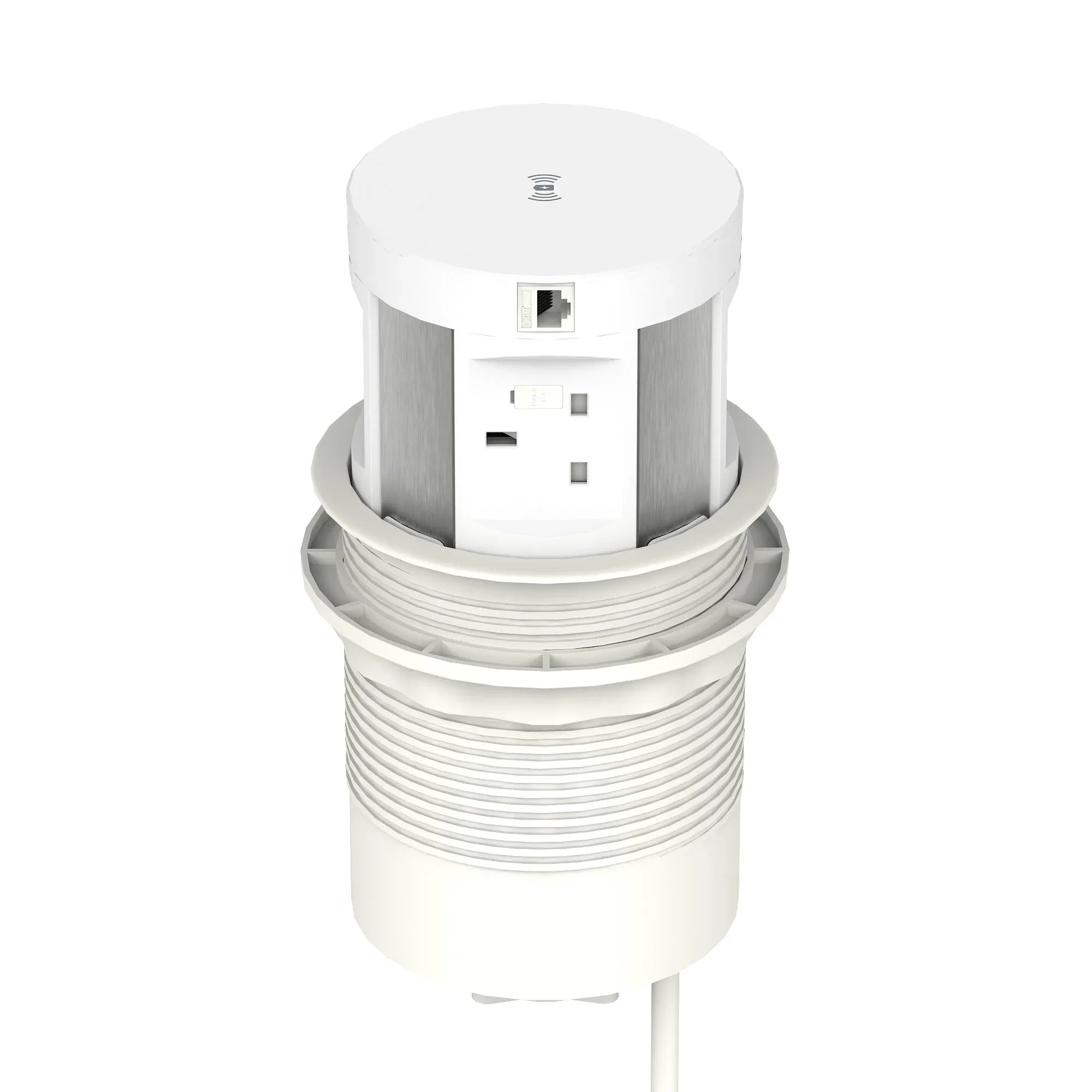 Volta Round Pop Up Power Unit 4x Socket Module with Wireless Charger