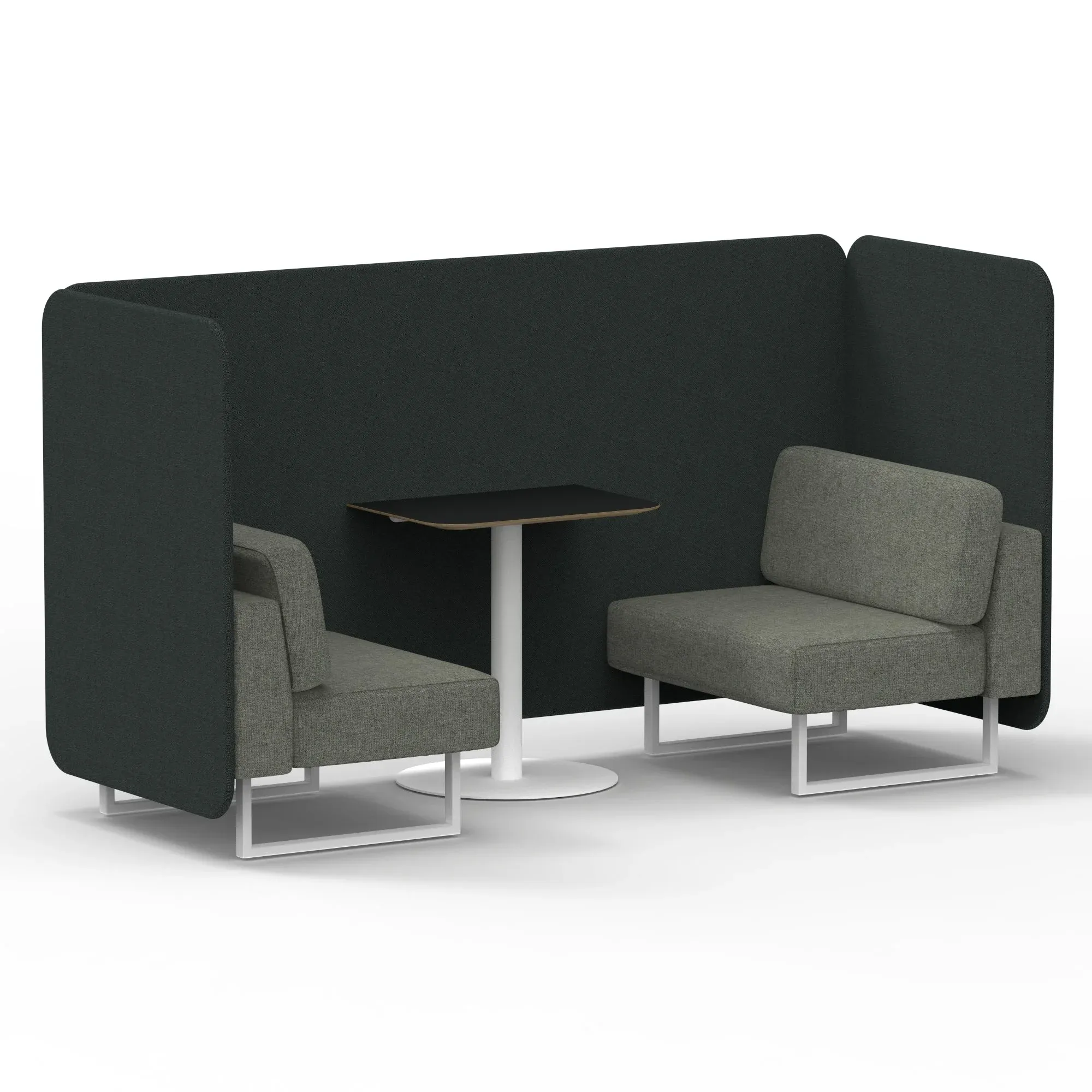 EE - Brixworth Bench Booth With Black Table In Two Tone