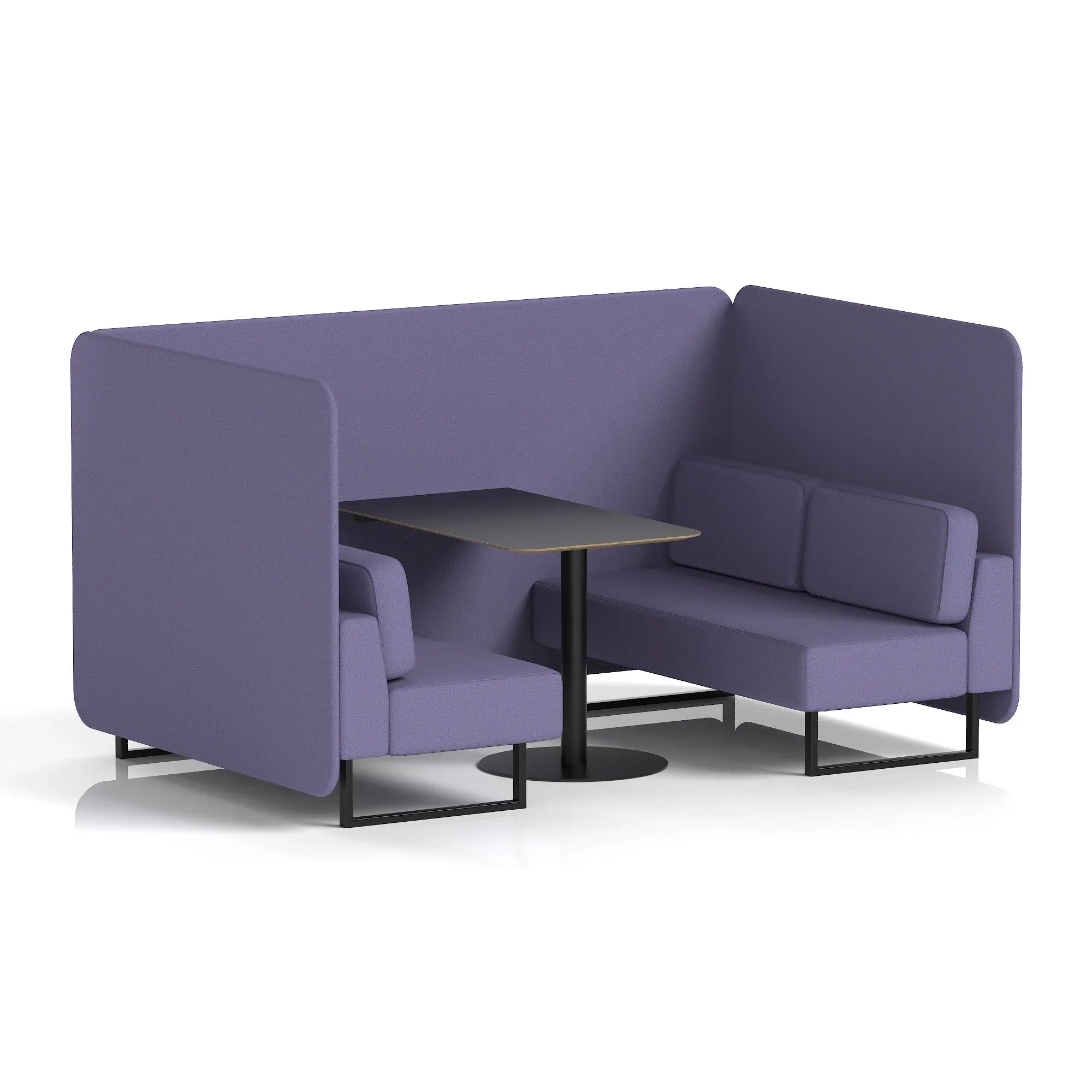 Brixworth Bench Booth With Black Table In Single Tone