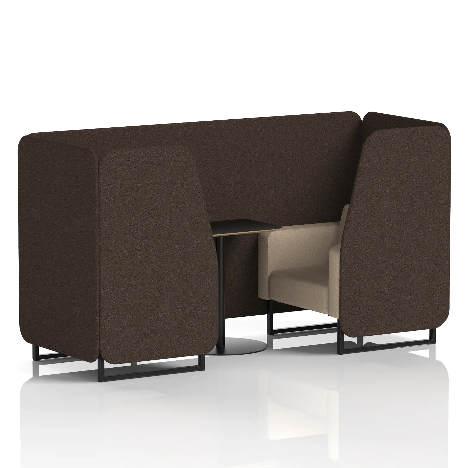 Brixworth Booth With Black Table In Two Tone