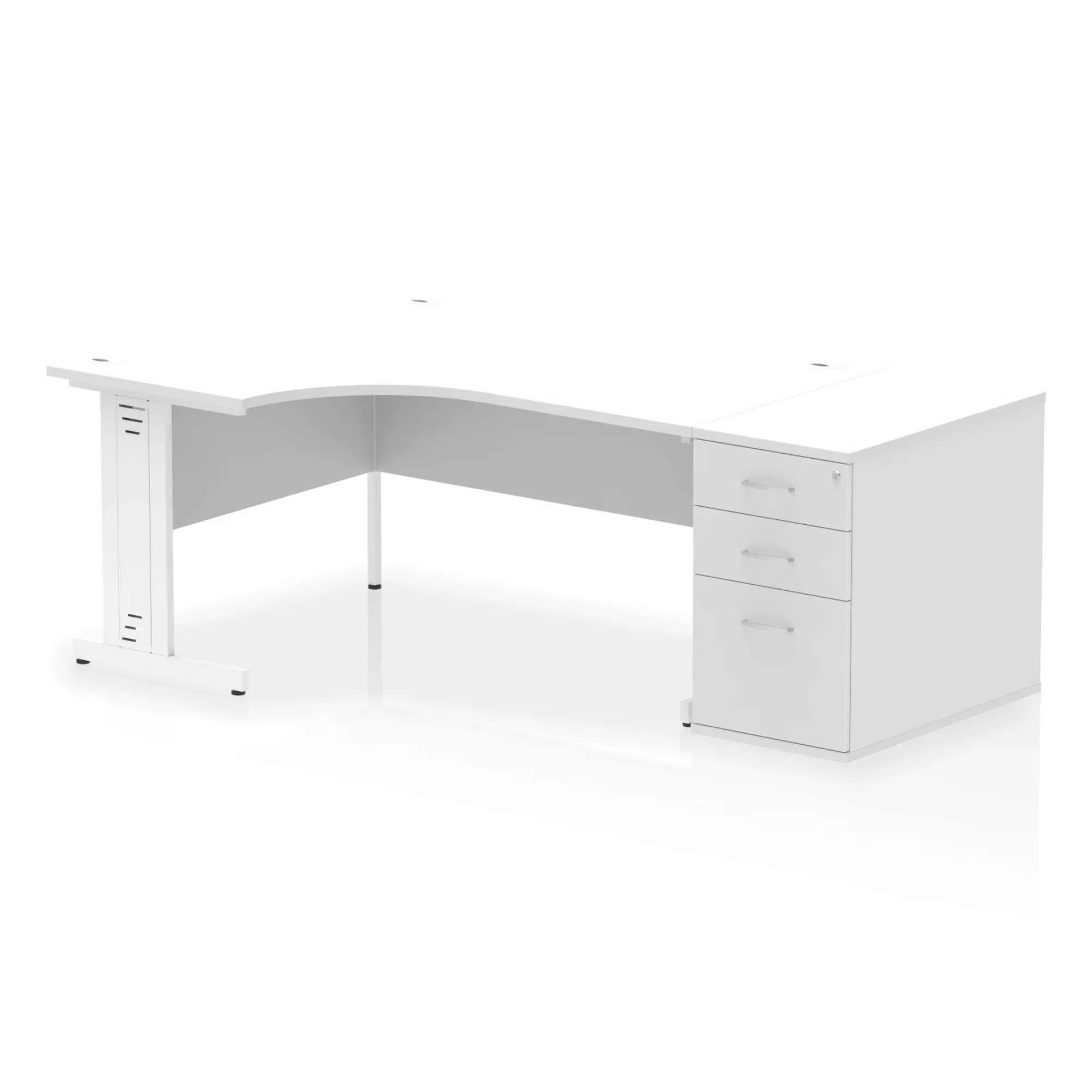Impulse 1600mm Cable Managed Left Crescent Desk Workstation