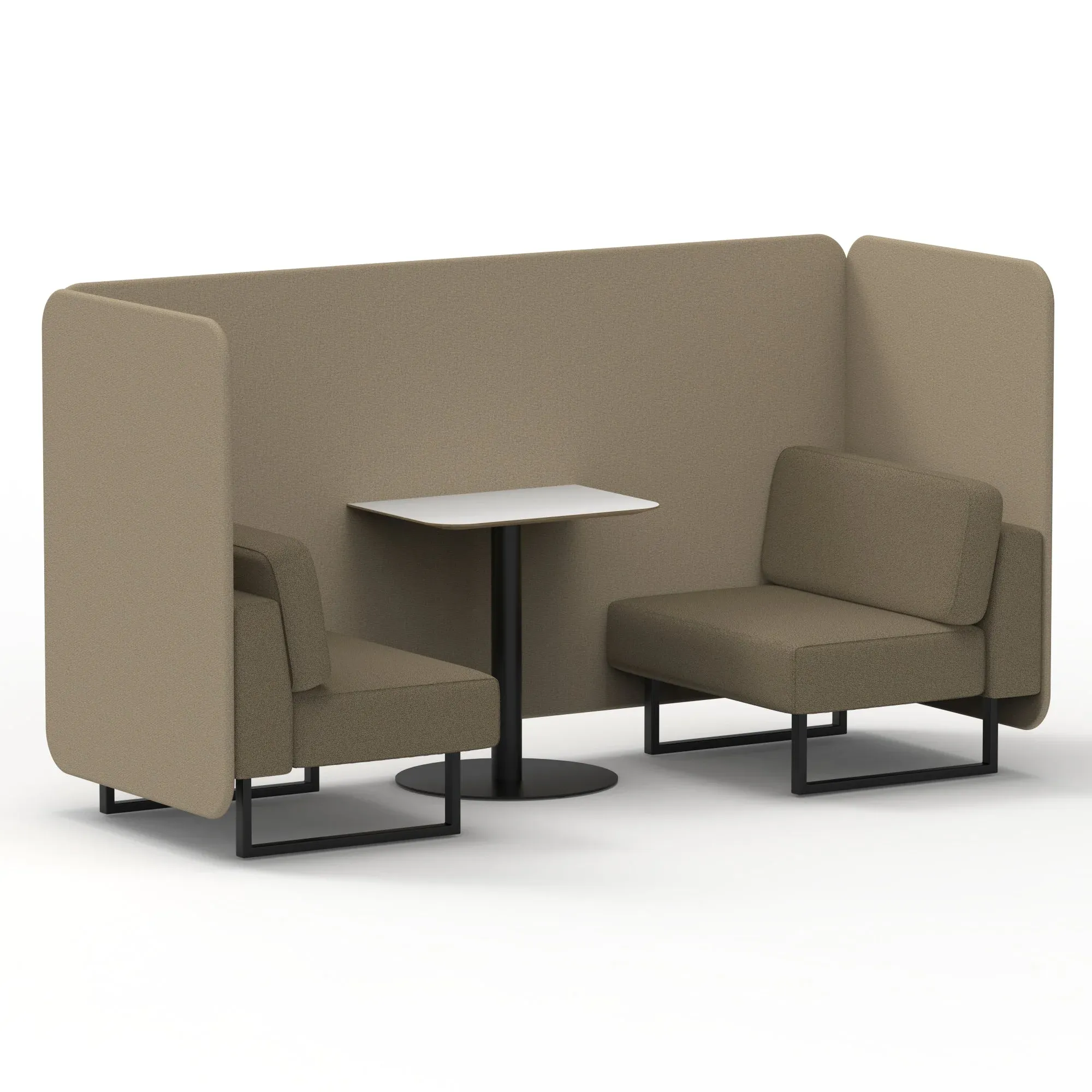 Brixworth Bench Booth With White Table In Two Tone