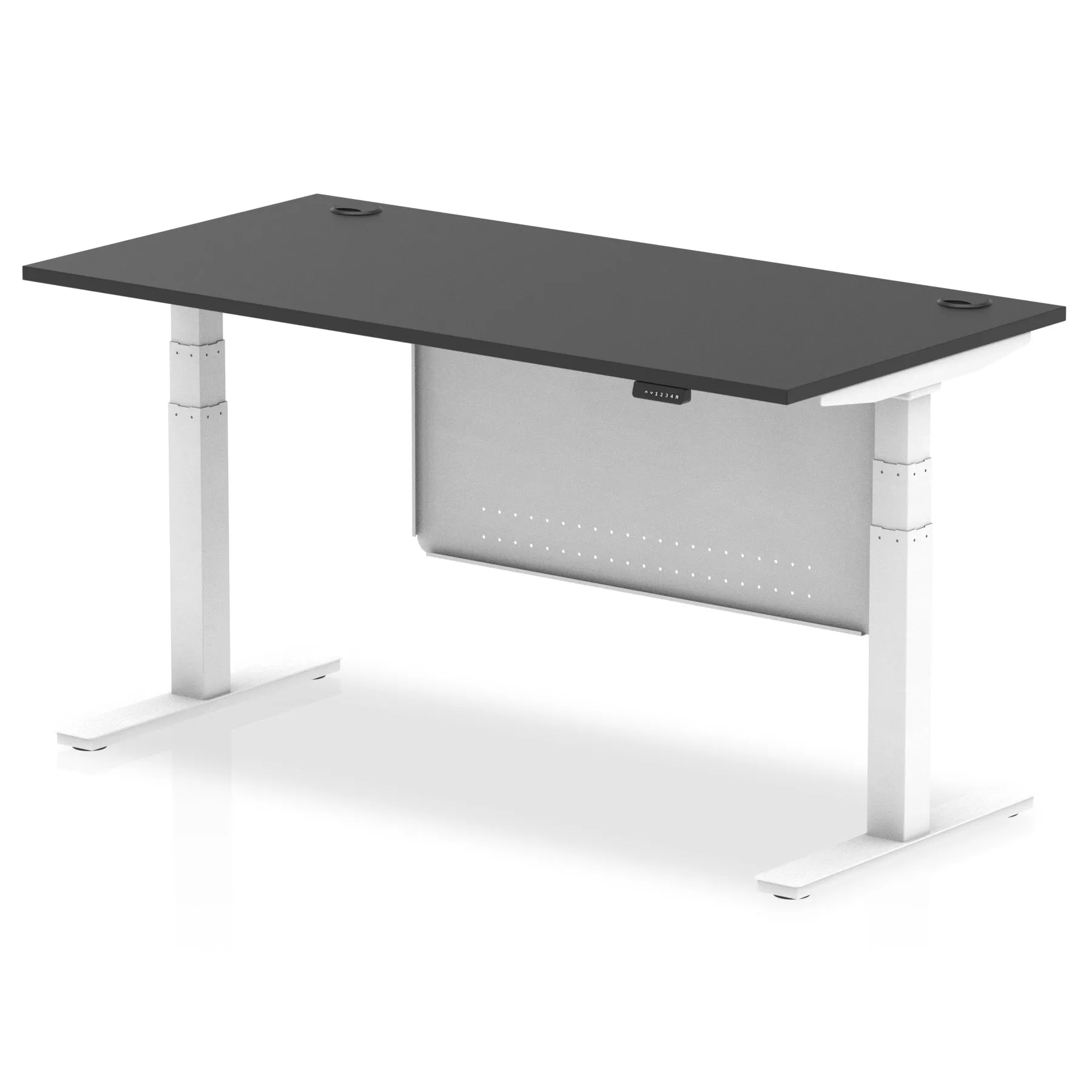EE - Air Height Adjustable Desk with Cable Ports with Steel Modesty Panel