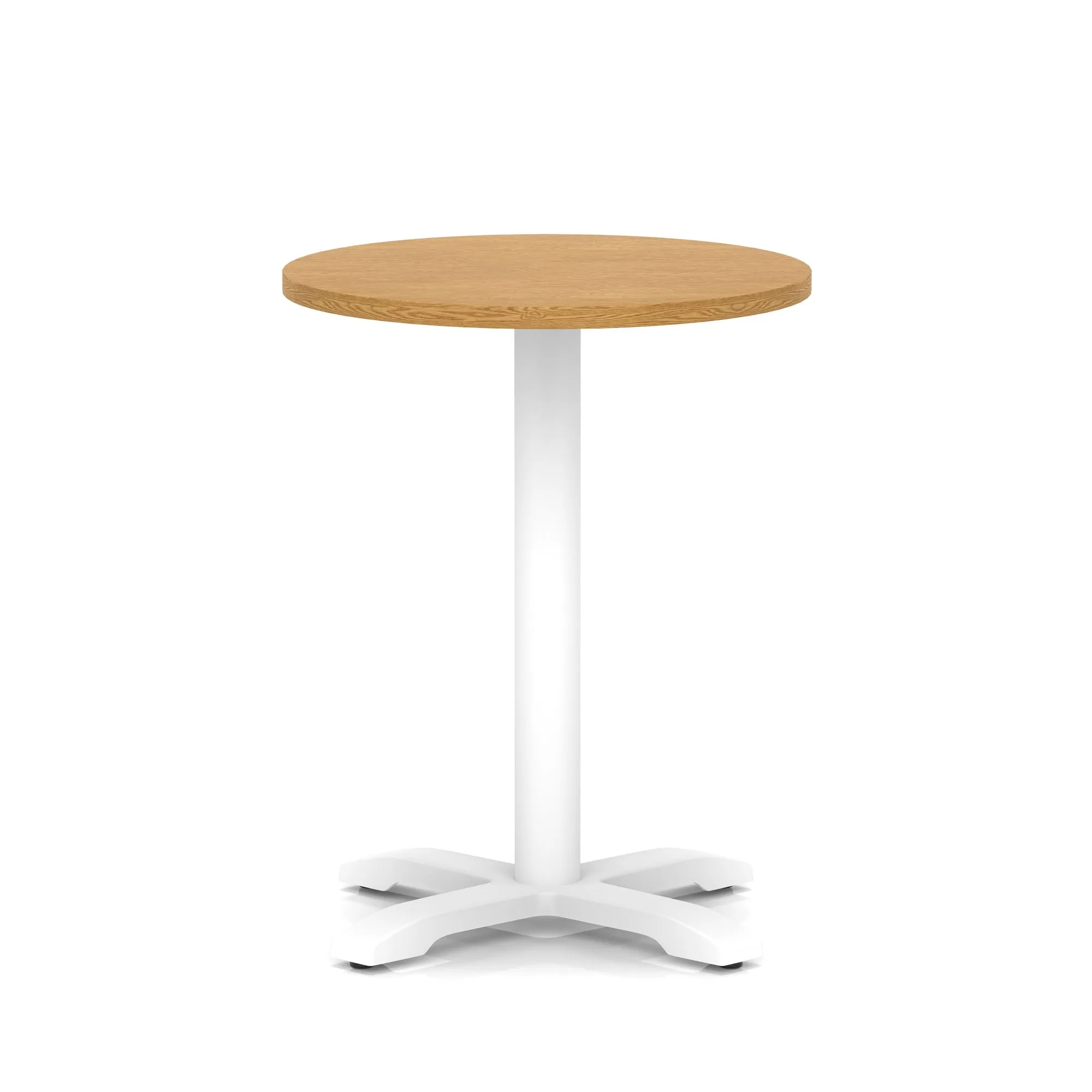 Italia Round Poseur Table With Cross Base White Leg