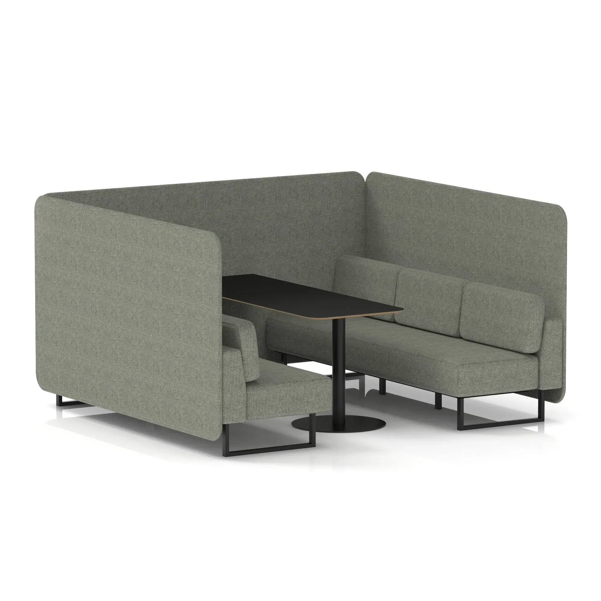EE - Brixworth Bench Booth With Black Table In Single Tone