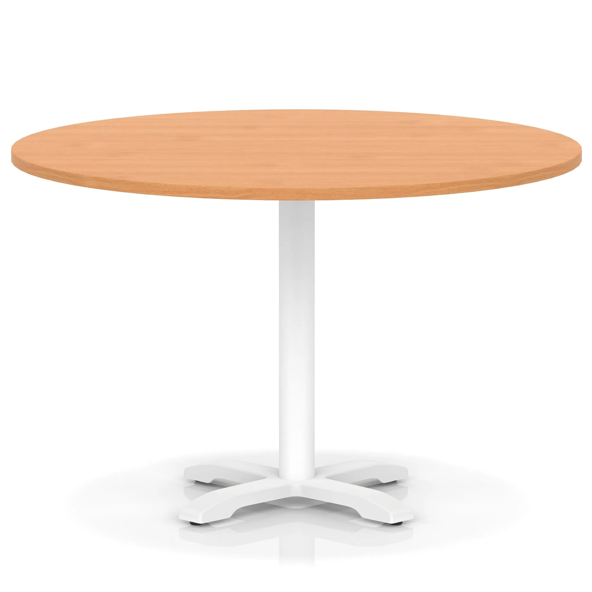 EE - Italia Round Poseur Table With Cross Base White Leg