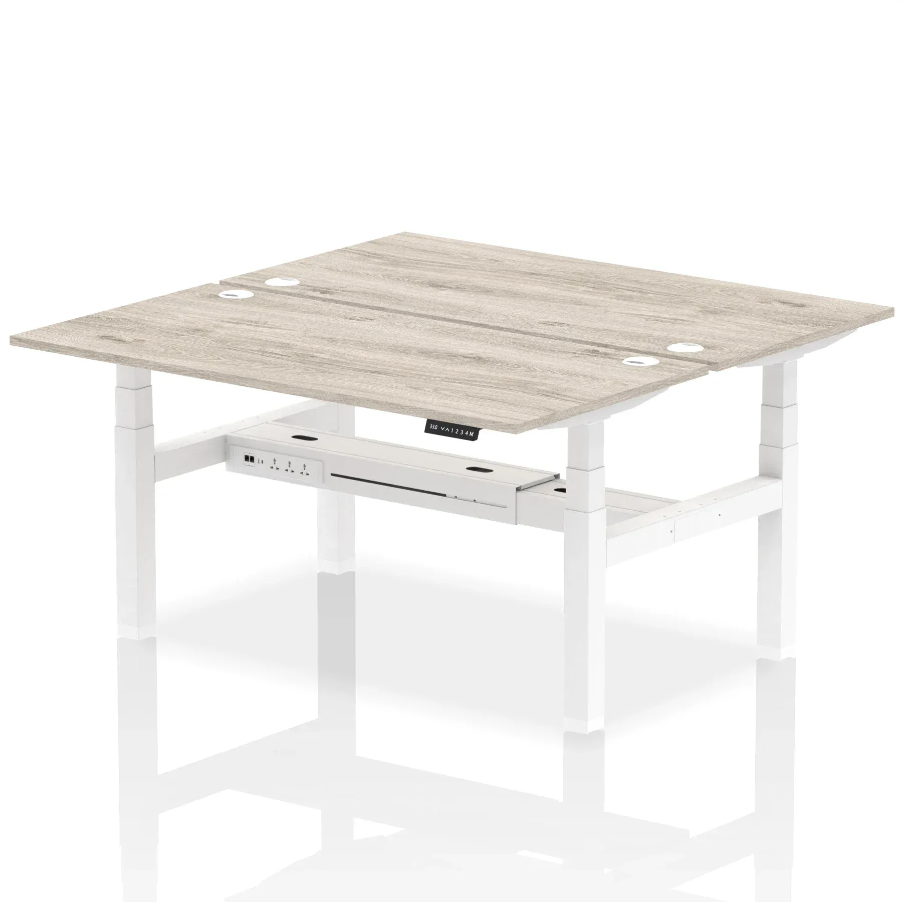 Air Back-to-Back Height Adjustable Bench Desk - 2 Person