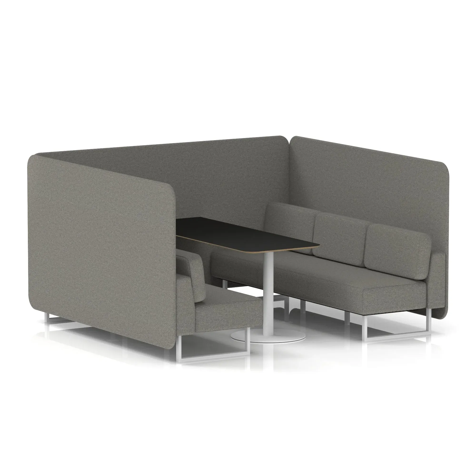 Brixworth Bench Booth With Black Table In Single Tone