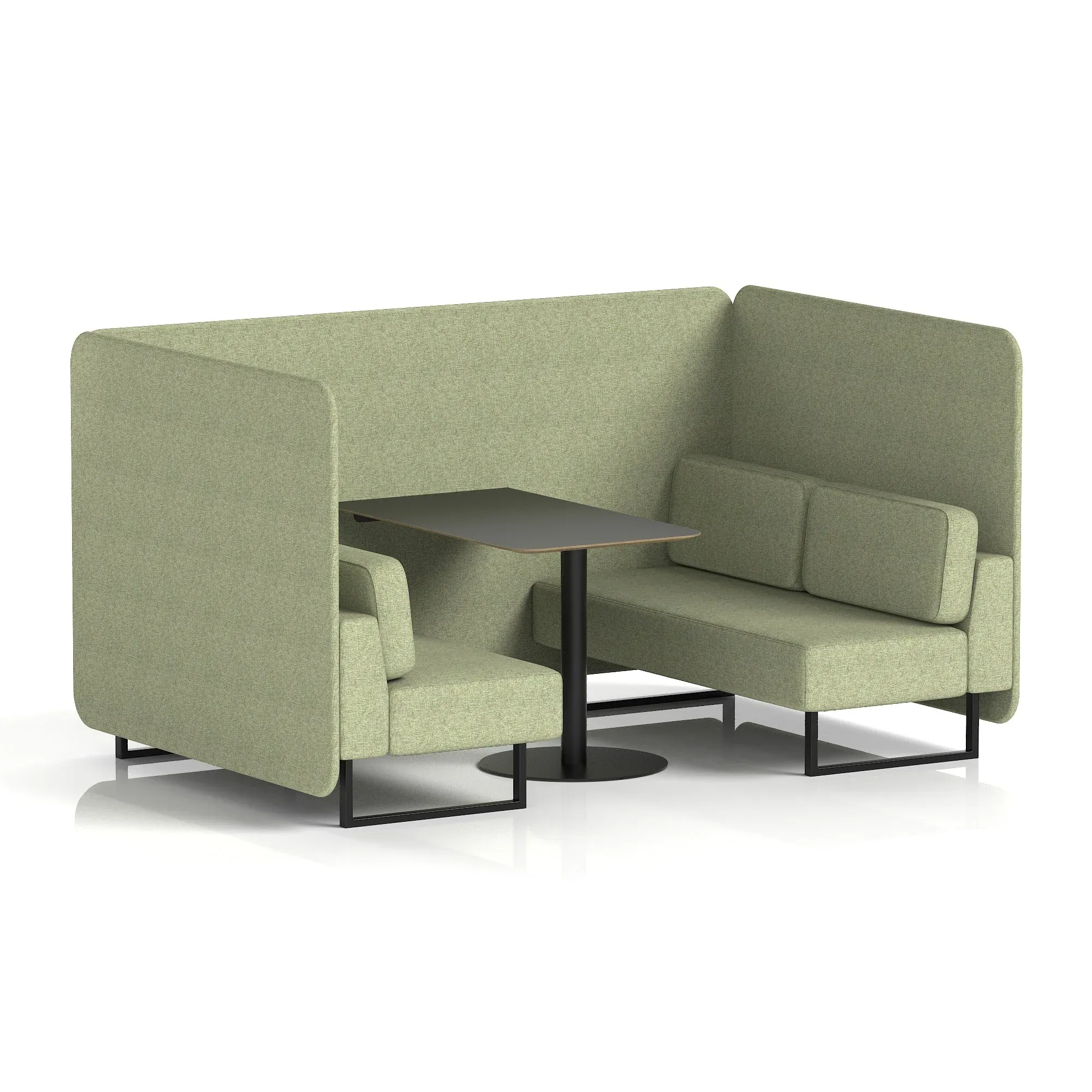 EE - Brixworth Bench Booth With Black Table In Single Tone