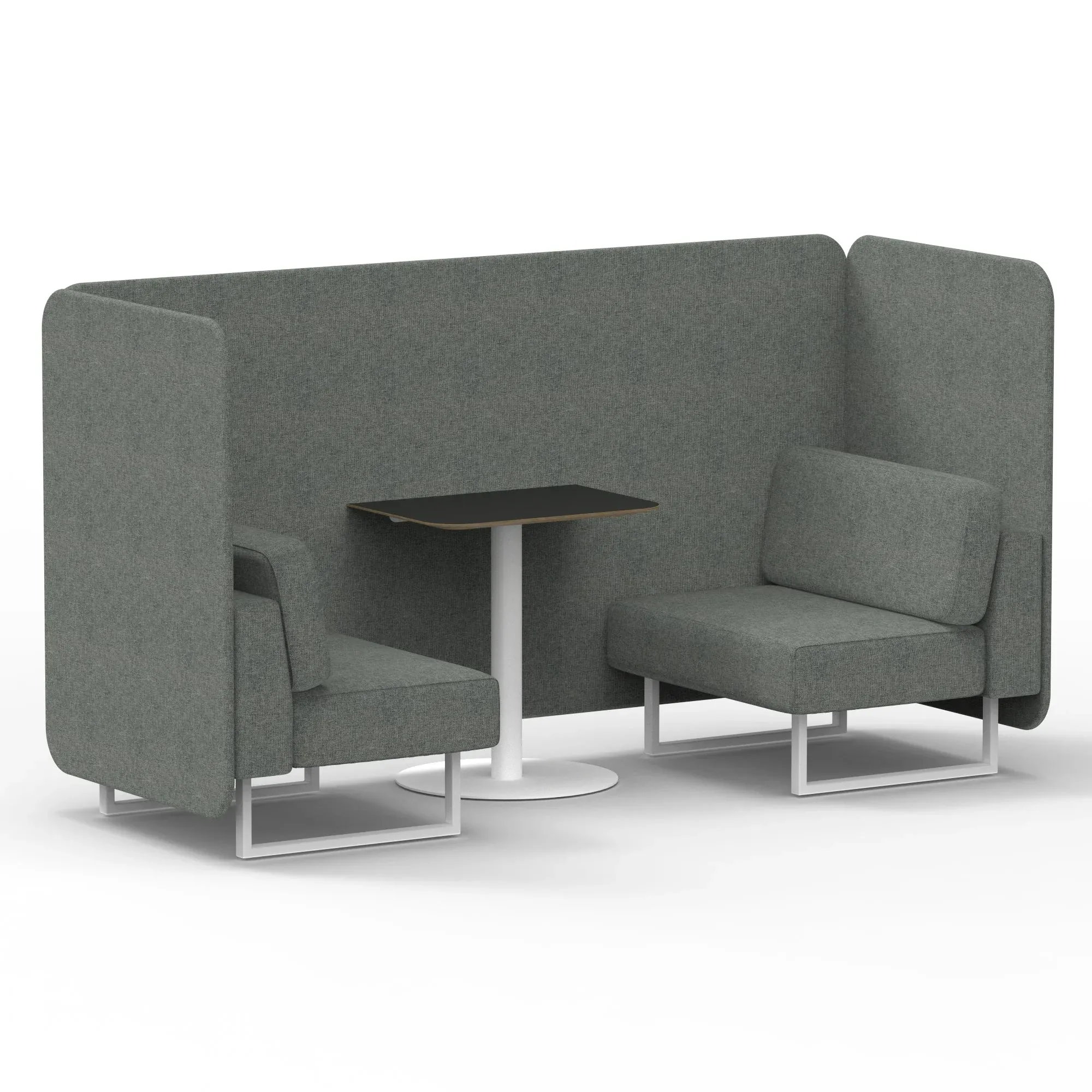 EE - Brixworth Bench Booth With Black Table In Single Tone