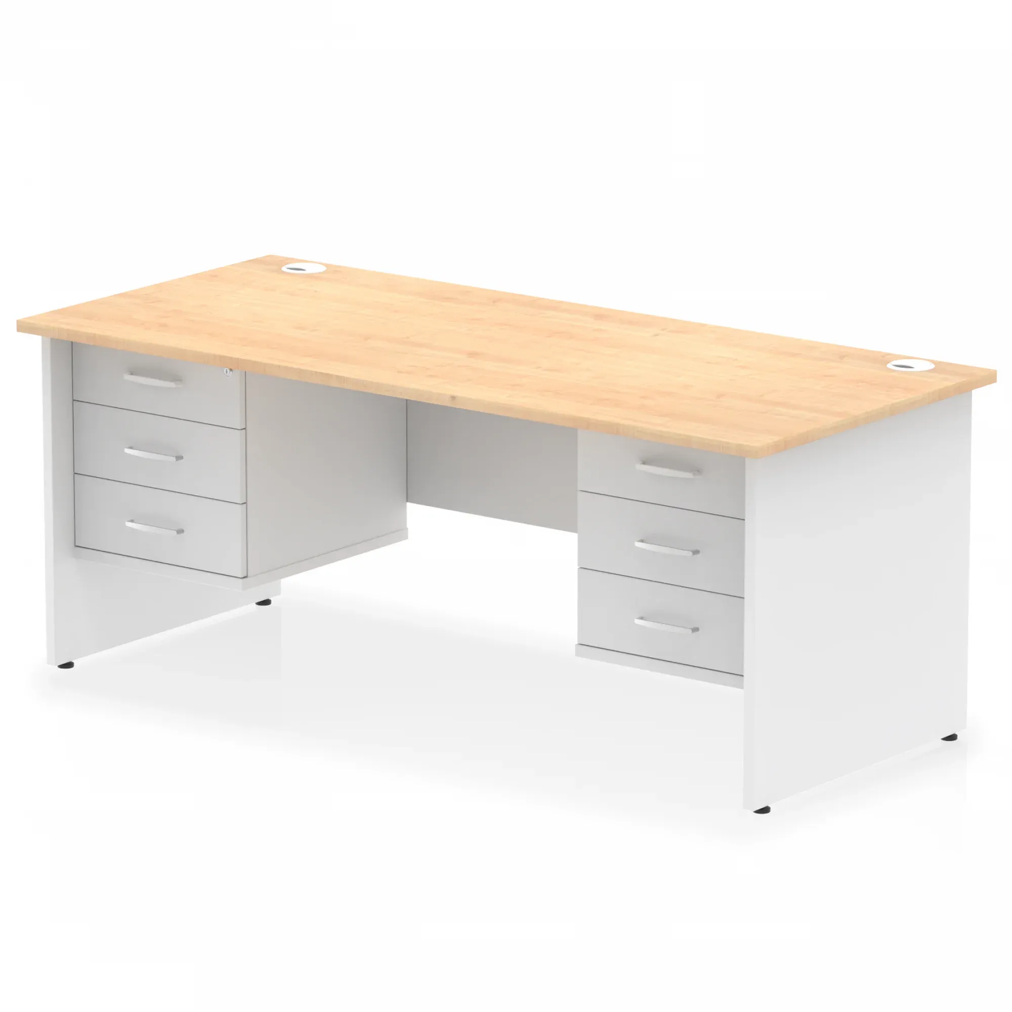 Impulse 1800mm Panel End Straight Desk With Two Fixed Pedestal