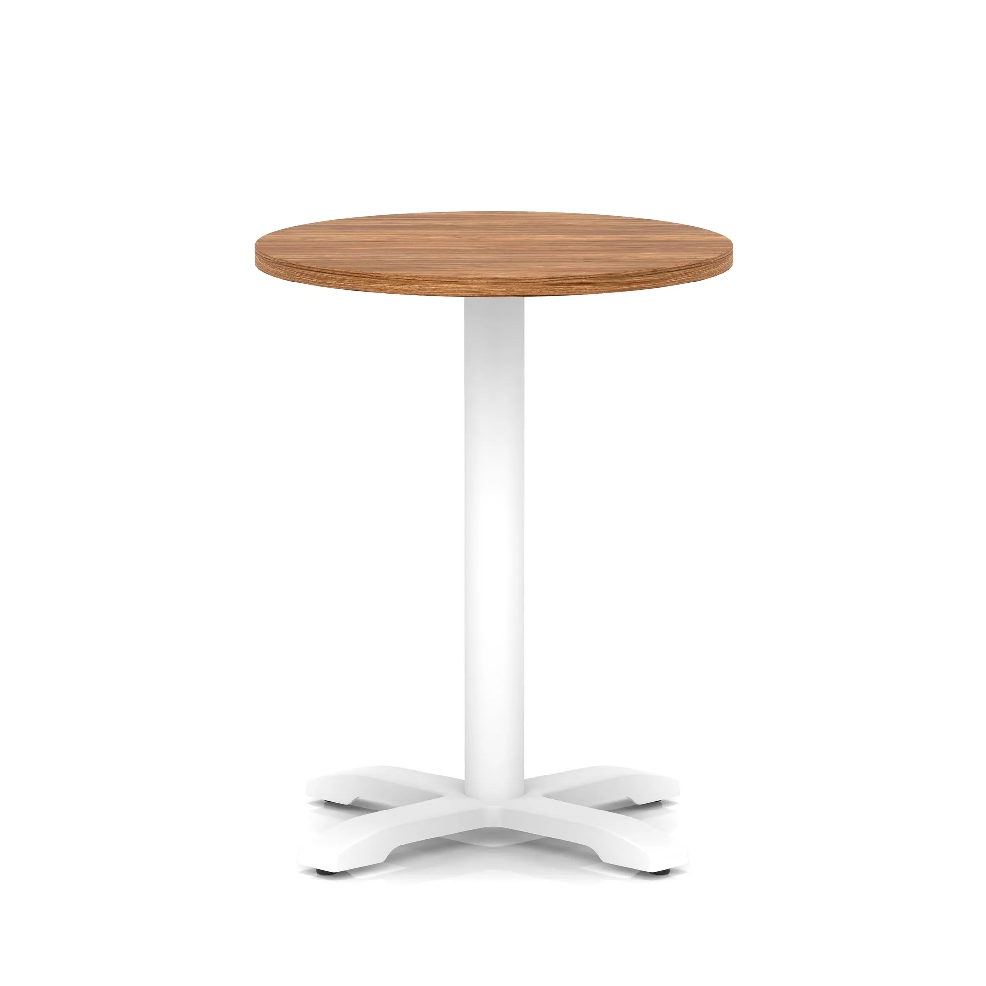 Italia Round Poseur Table With Cross Base White Leg