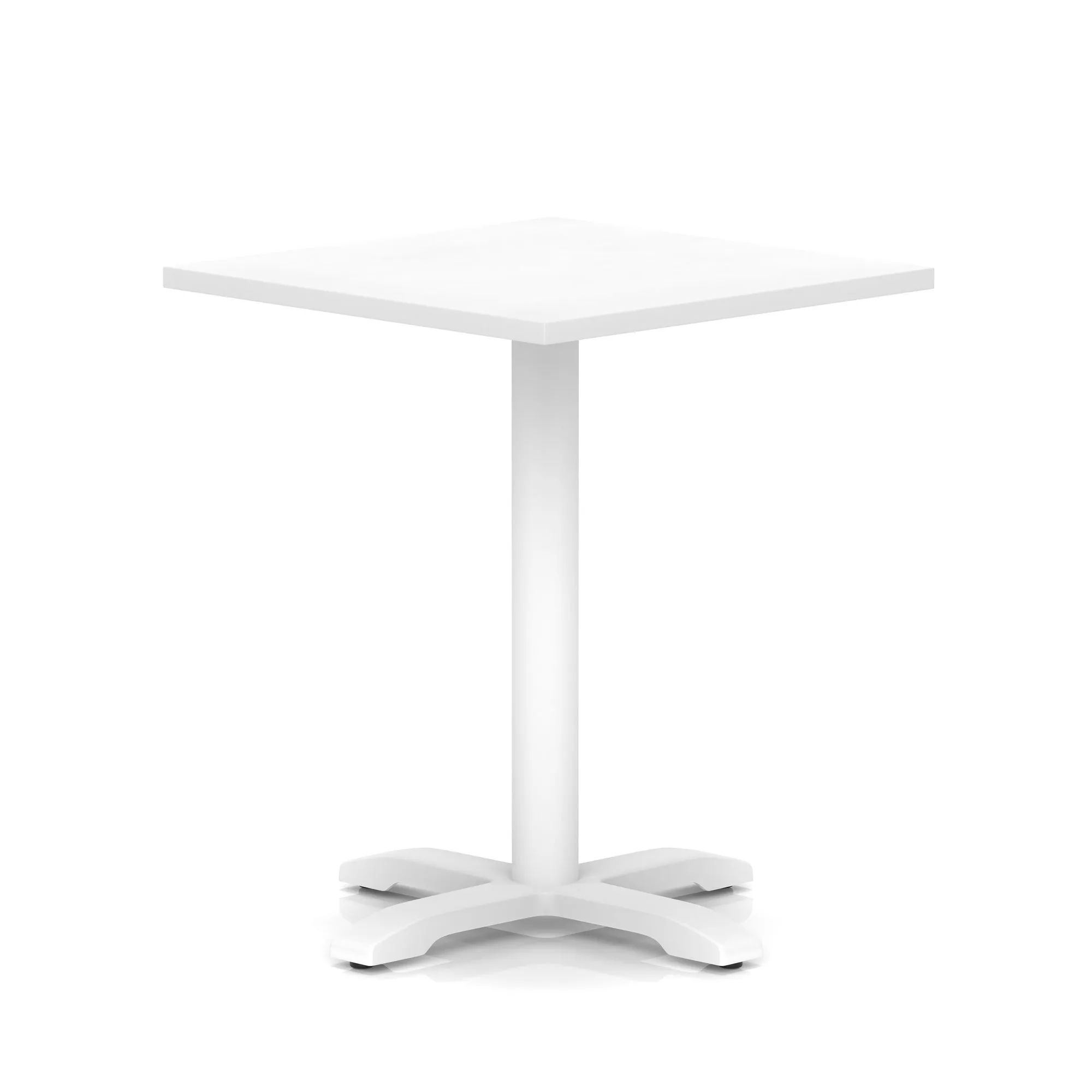 EE - Italia Square Poseur Table With Cross Base White Leg