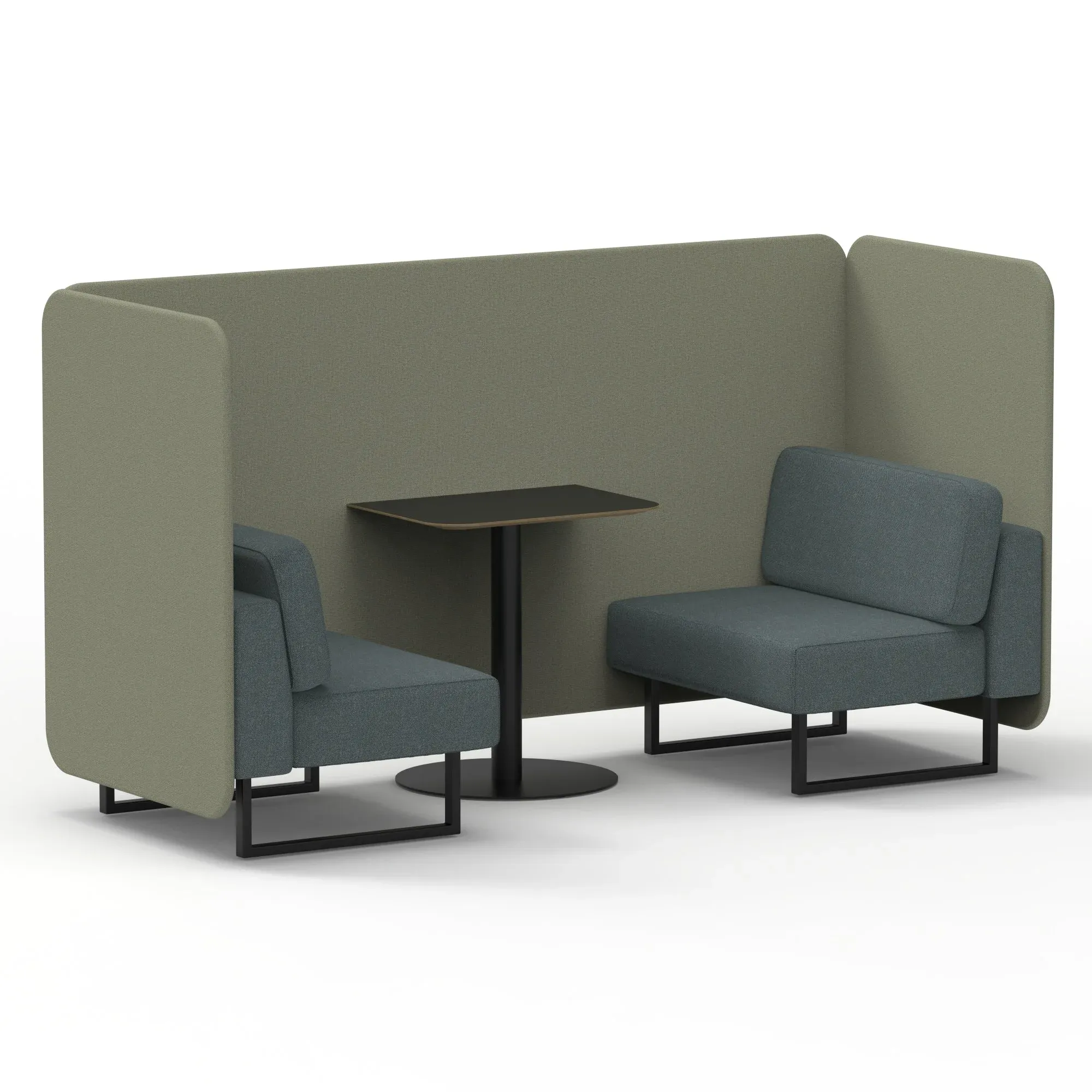 Brixworth Bench Booth With Black Table In Two Tone