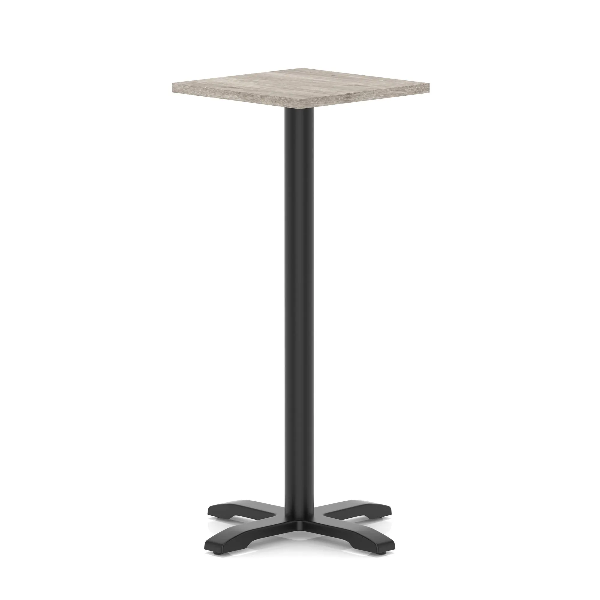 Italia Square Poseur Table With Cross Base Black Leg
