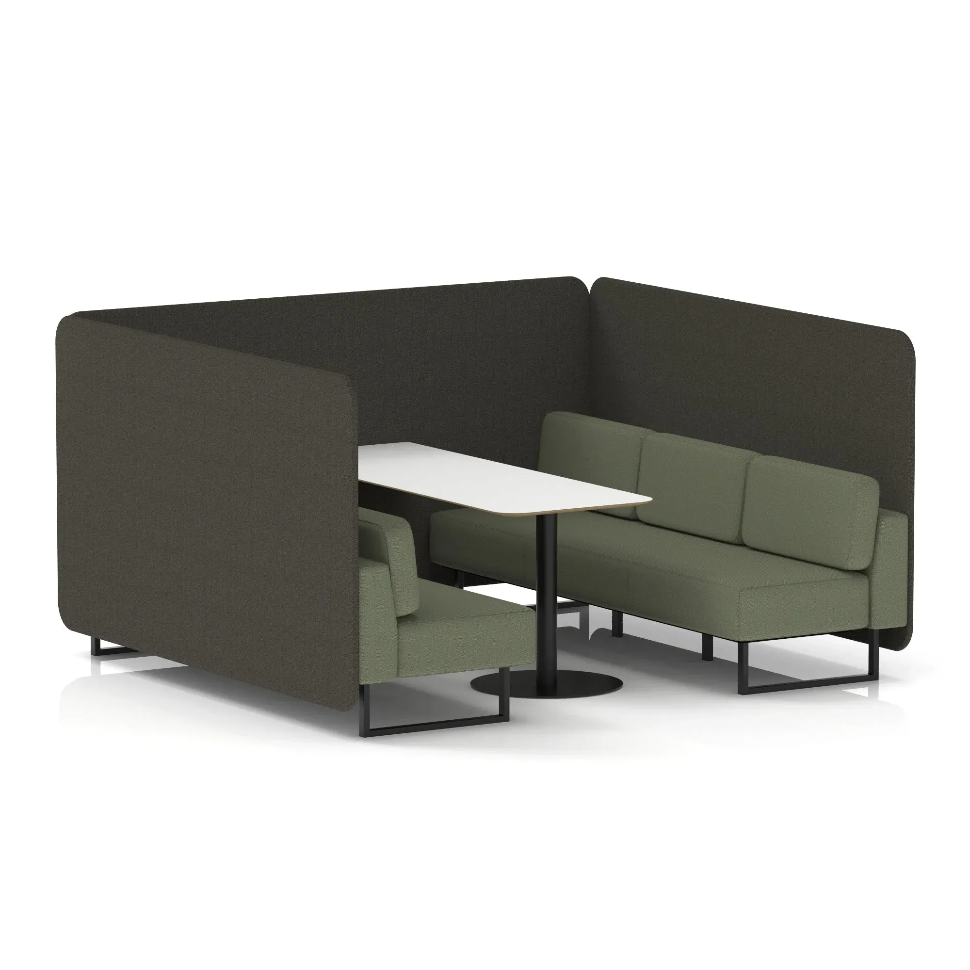 Brixworth Bench Booth With White Table In Two Tone