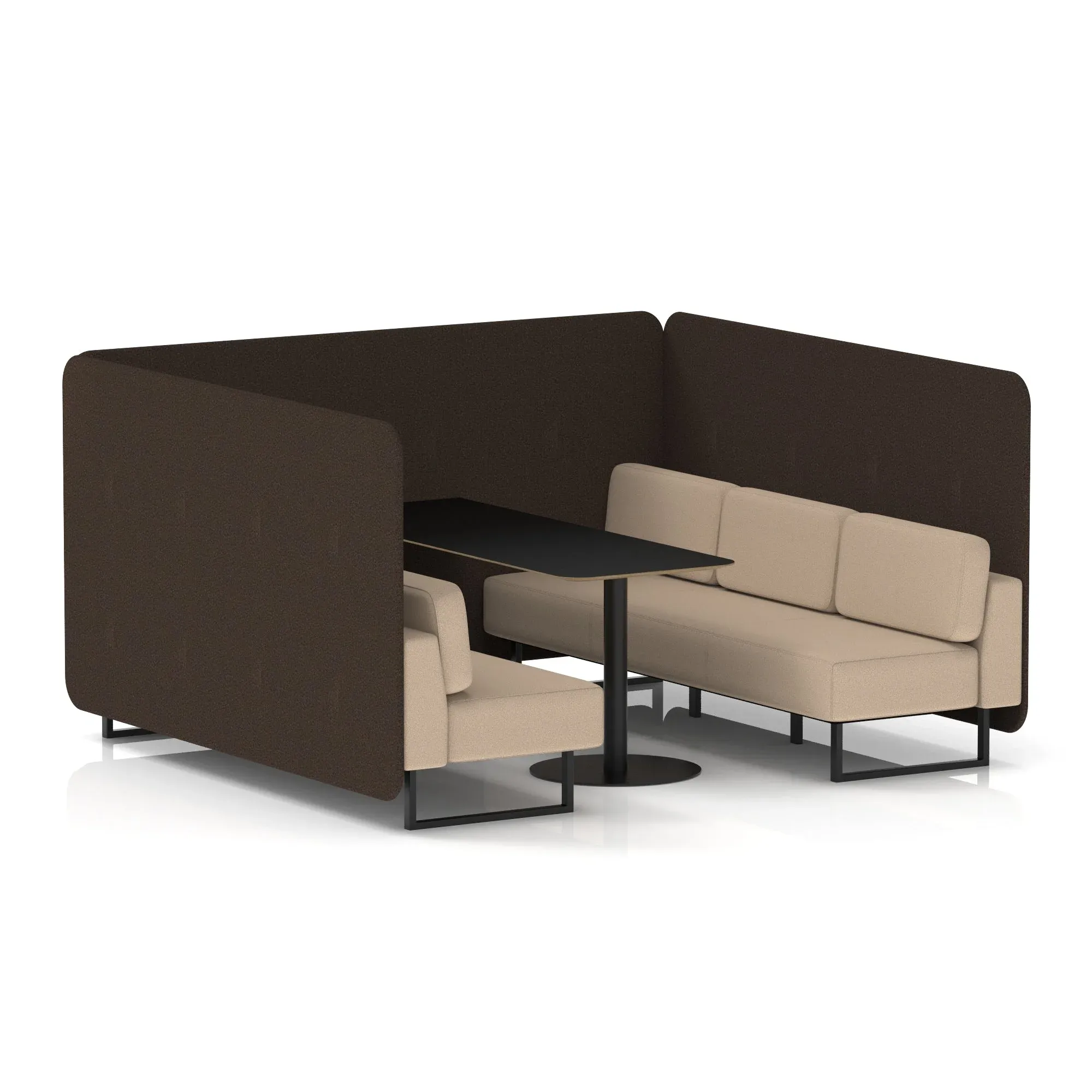 Brixworth Bench Booth With Black Table In Two Tone