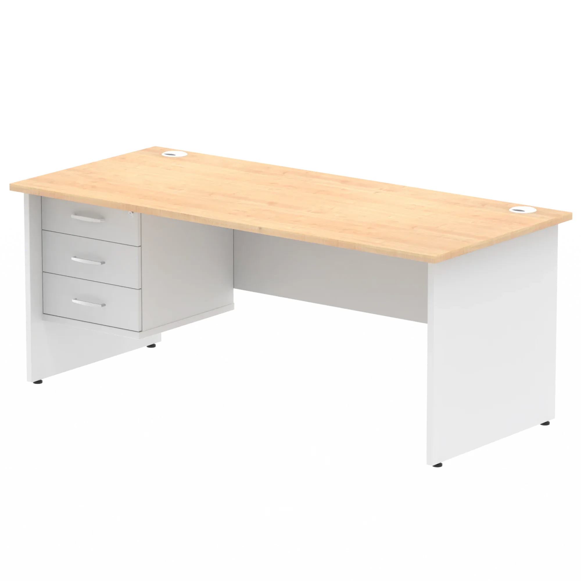 Impulse 1800mm Panel End Straigh Desk With Single Fixed Pedestal