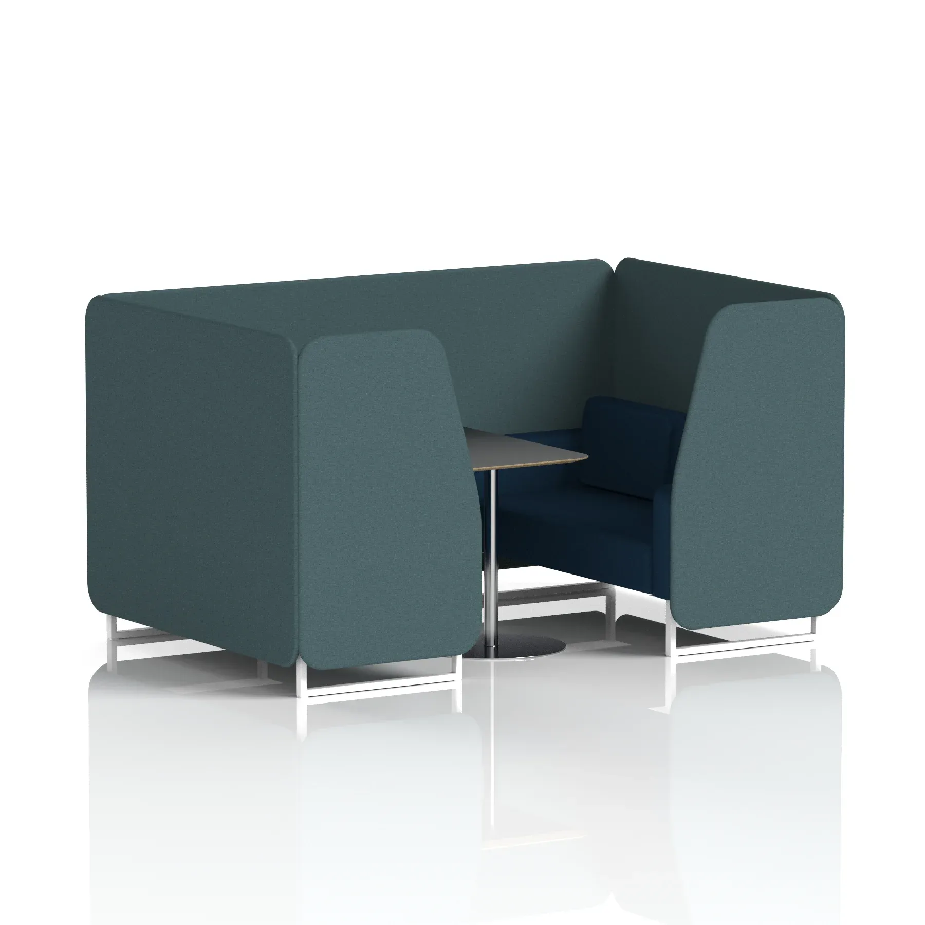 Brixworth Booth With Black Table In Two Tone