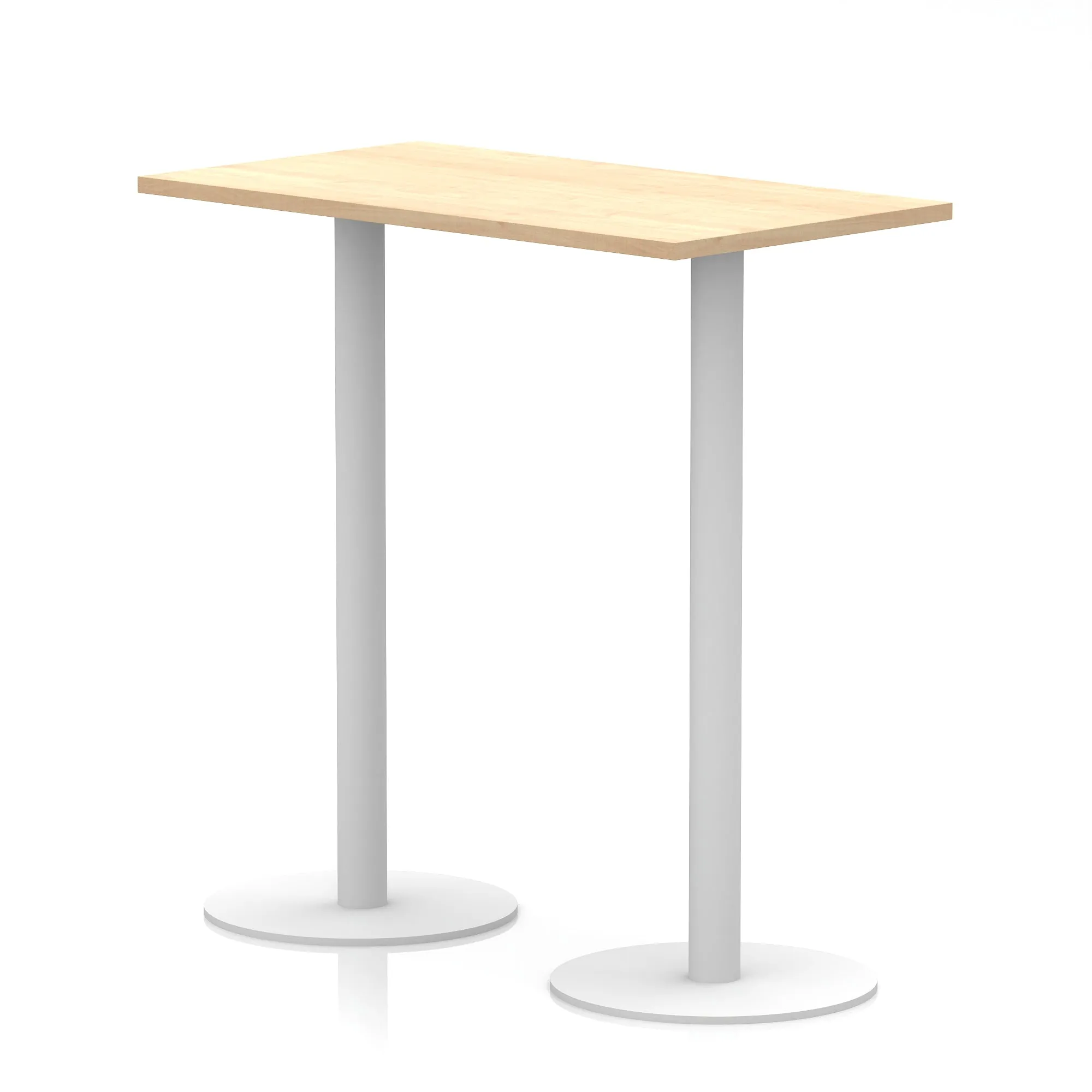 Italia Slimline Rectangular Poseur Table White Leg