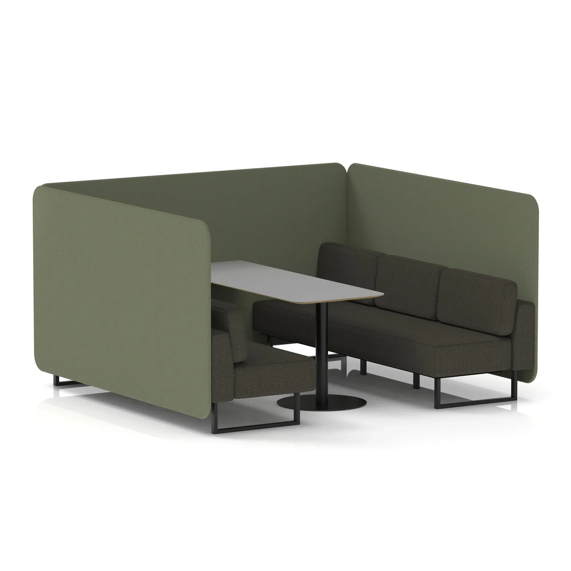 Brixworth Bench Booth With Grey Table In Two Tone