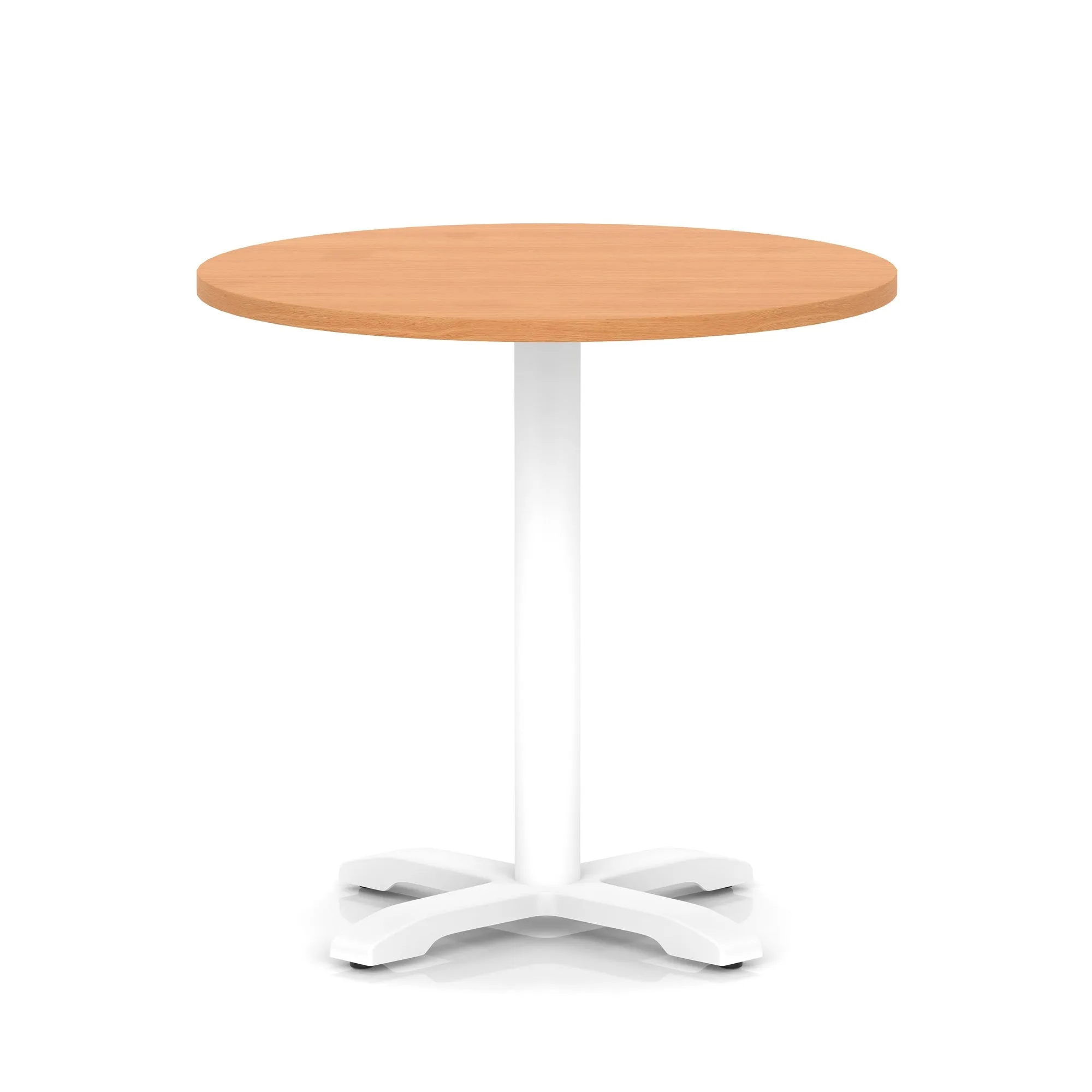 Italia Round Poseur Table With Cross Base White Leg