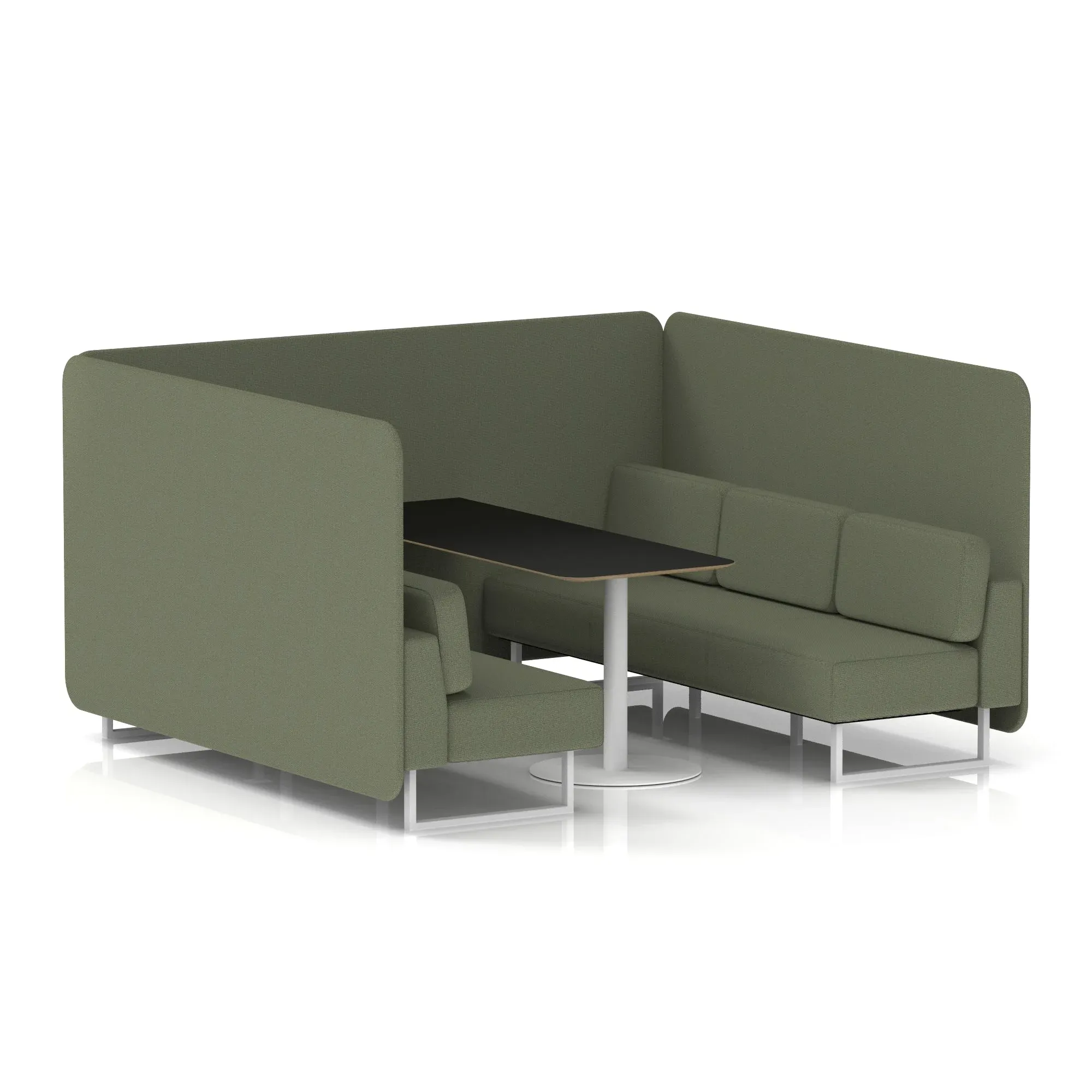 Brixworth Bench Booth With Black Table In Single Tone