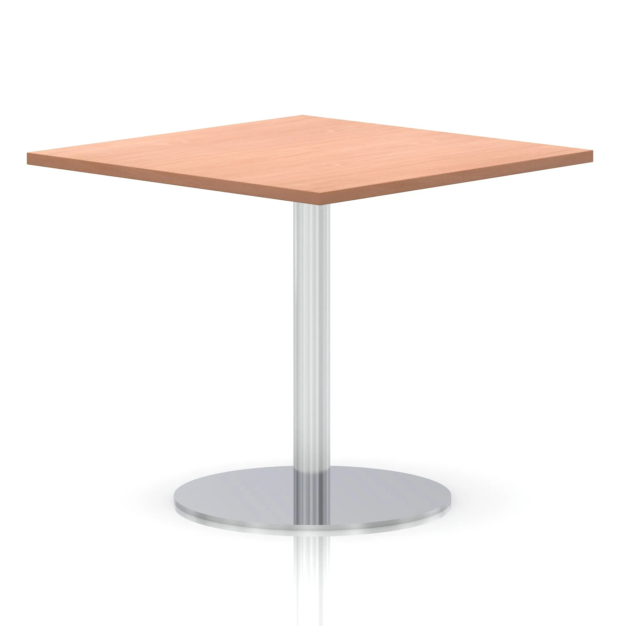 EE - Italia Square Poseur Table Silver Leg