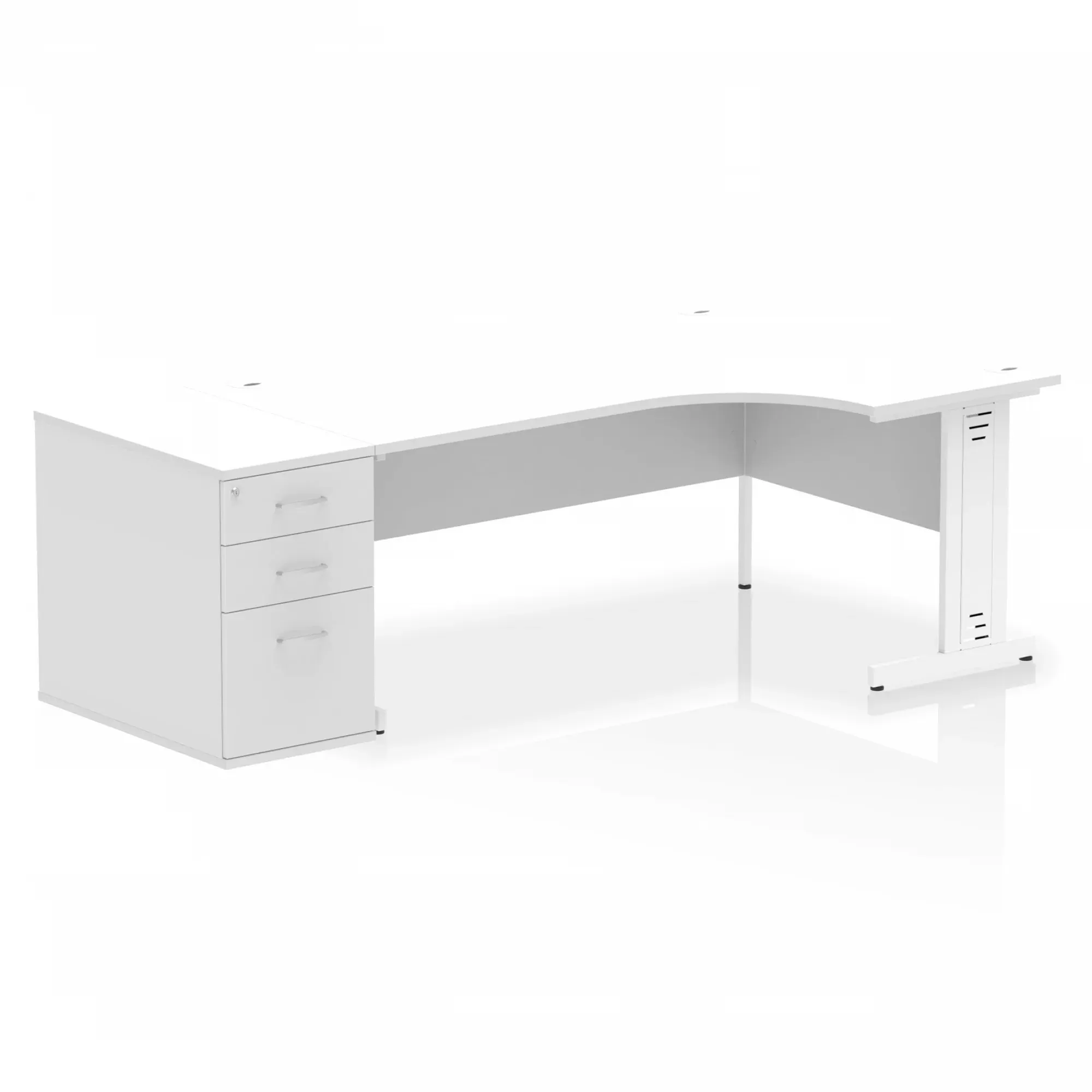 Impulse 1800mm Cable Managed Right Crescent Desk Workstation