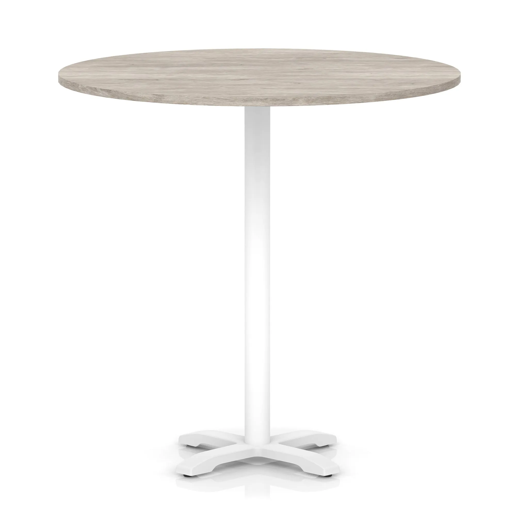 EE - Italia Round Poseur Table With Cross Base White Leg