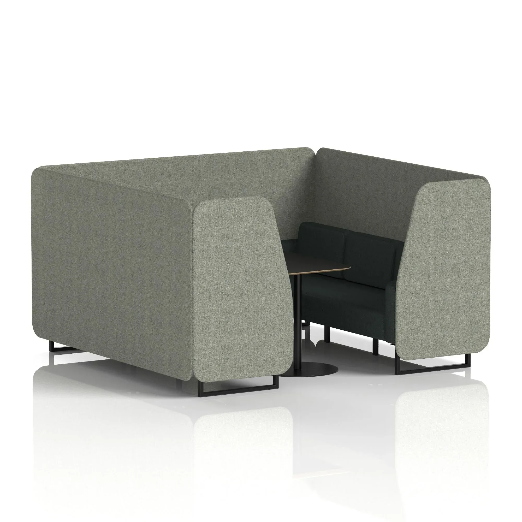 Brixworth Booth With Black Table In Two Tone