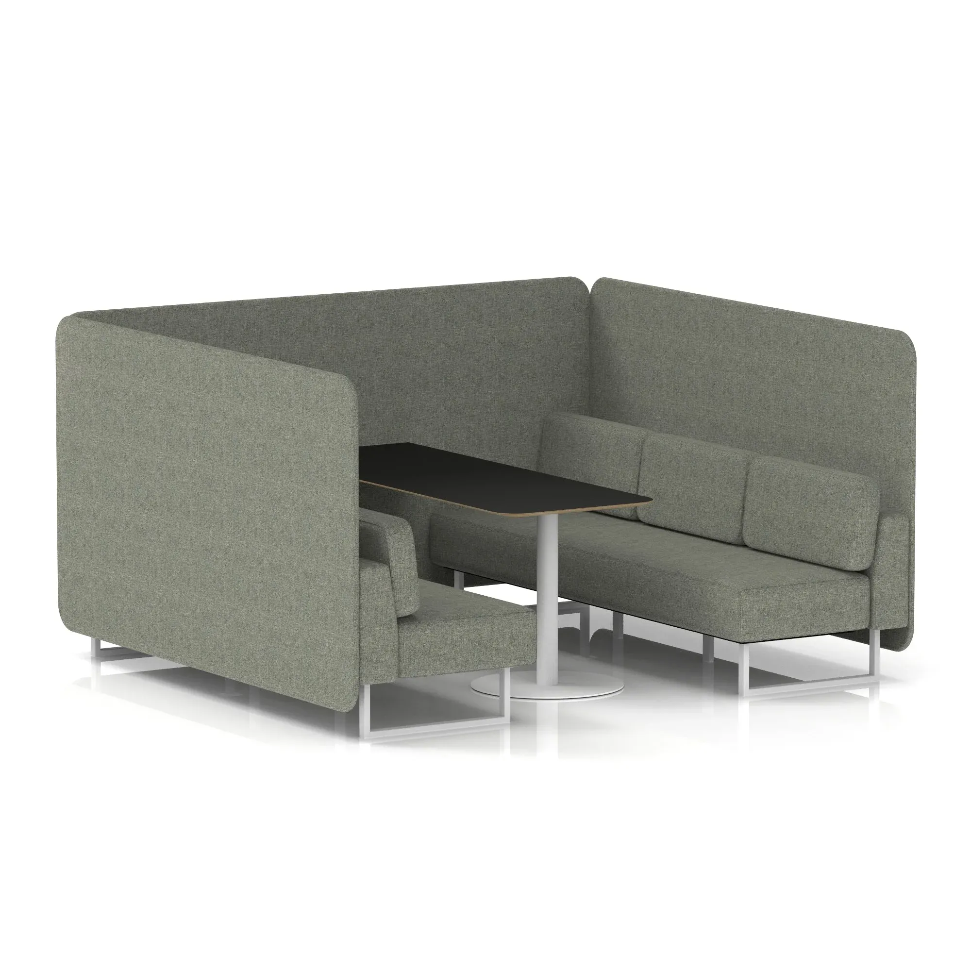 EE - Brixworth Bench Booth With Black Table In Single Tone