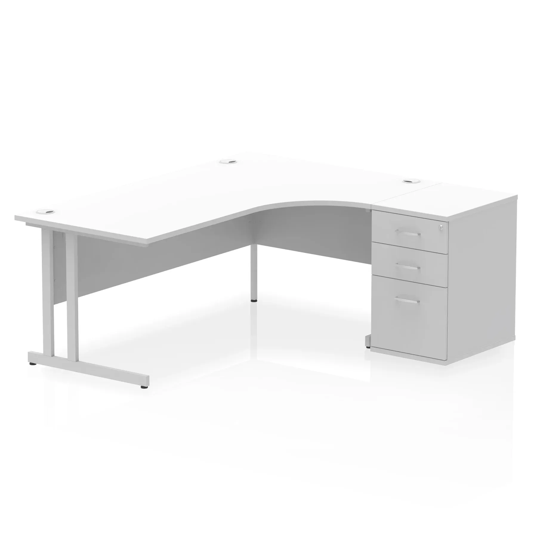 Impulse 1800mm Cantilever Right Crescent Desk Workstation
