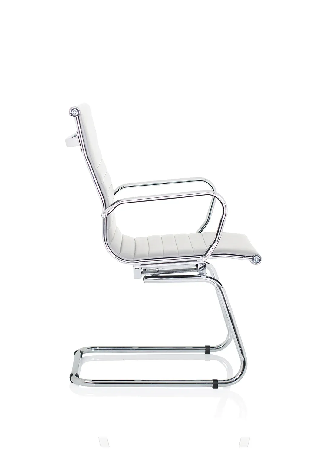 Nola Black Leather Cantilever Visitor Chair with Arms