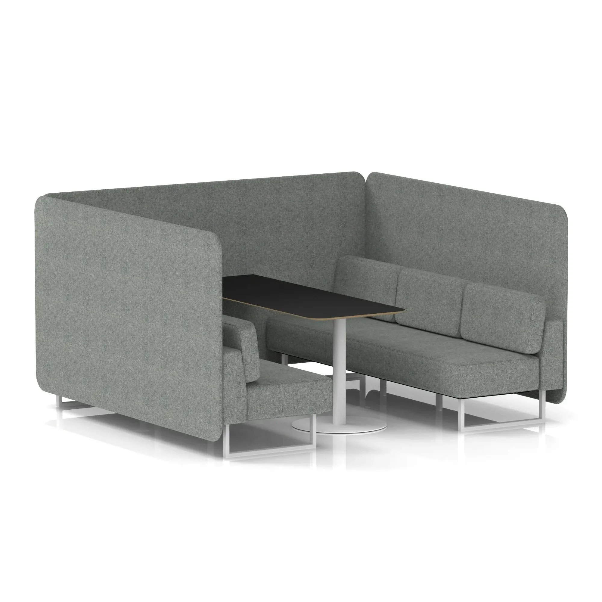 Brixworth Bench Booth With Black Table In Single Tone