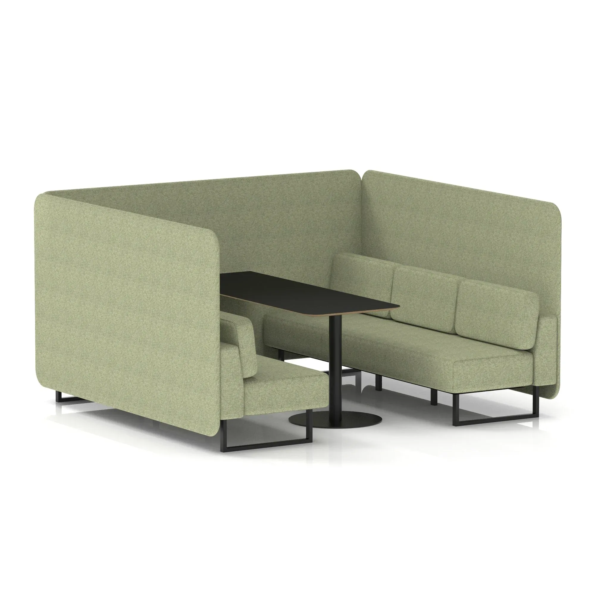 EE - Brixworth Bench Booth With Black Table In Single Tone