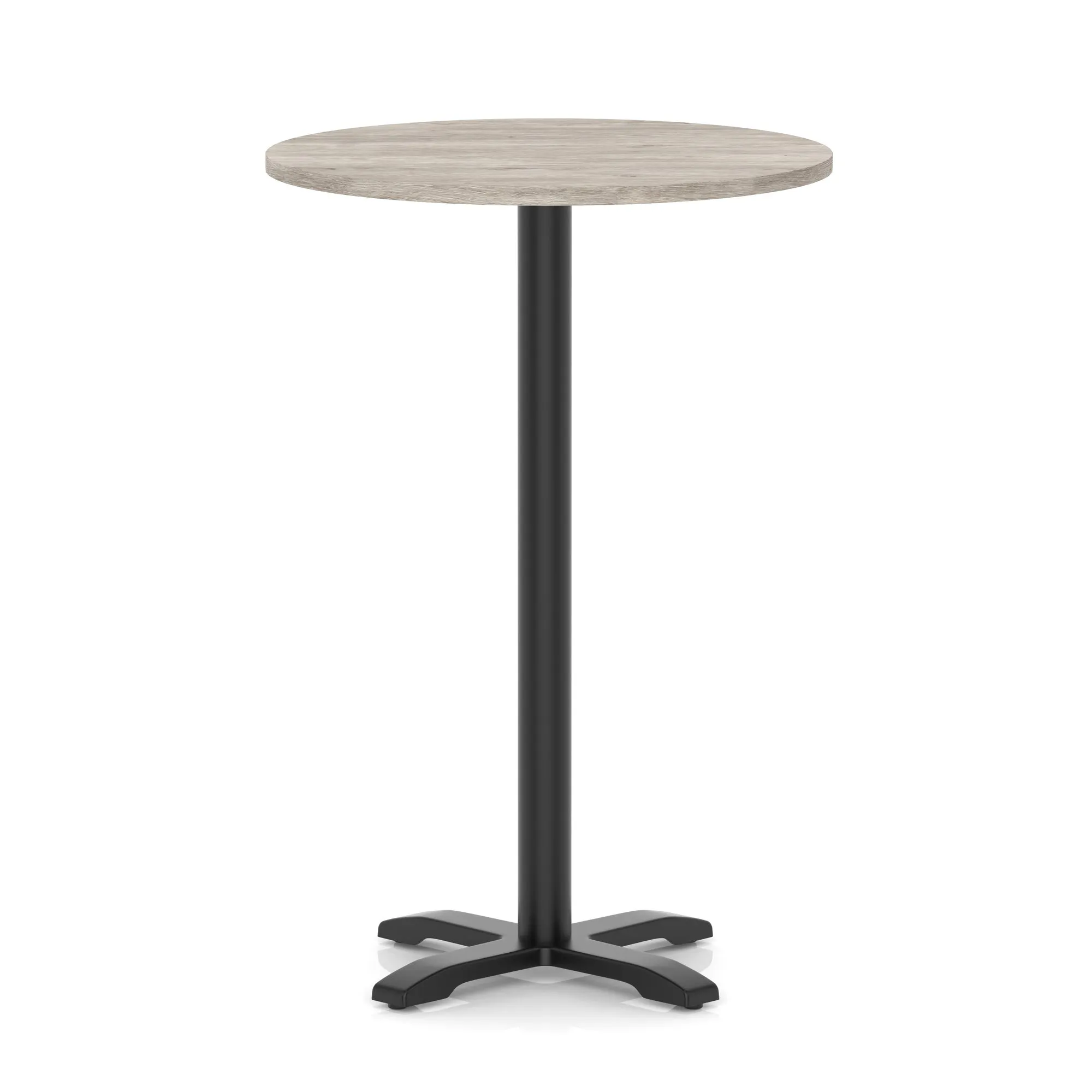 Italia Round Poseur Table With Cross Base Black Leg